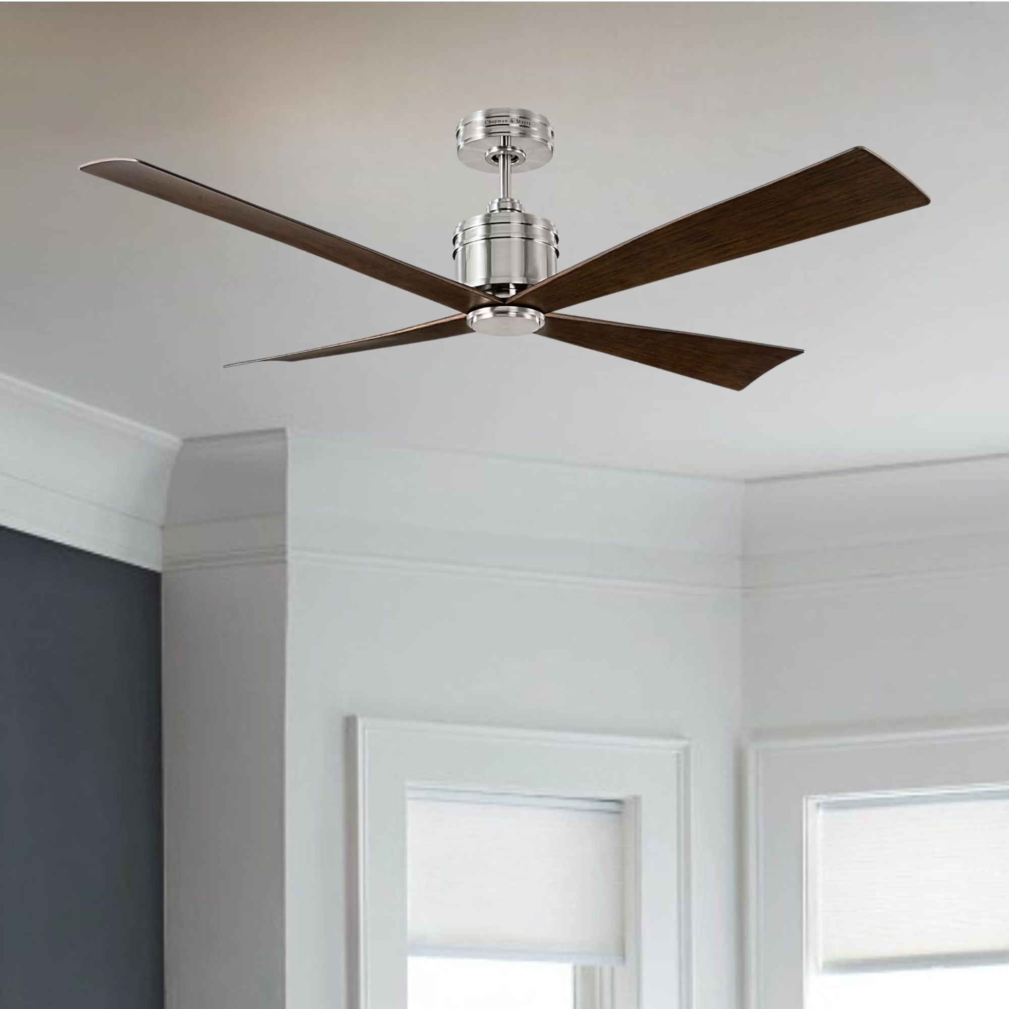 Launceton 56" Brushed Steel 4-Blade LED Ceiling Fan
