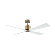 Launceton 56" Hand Rubbed Antique Brass 4-Blade LED Ceiling Fan