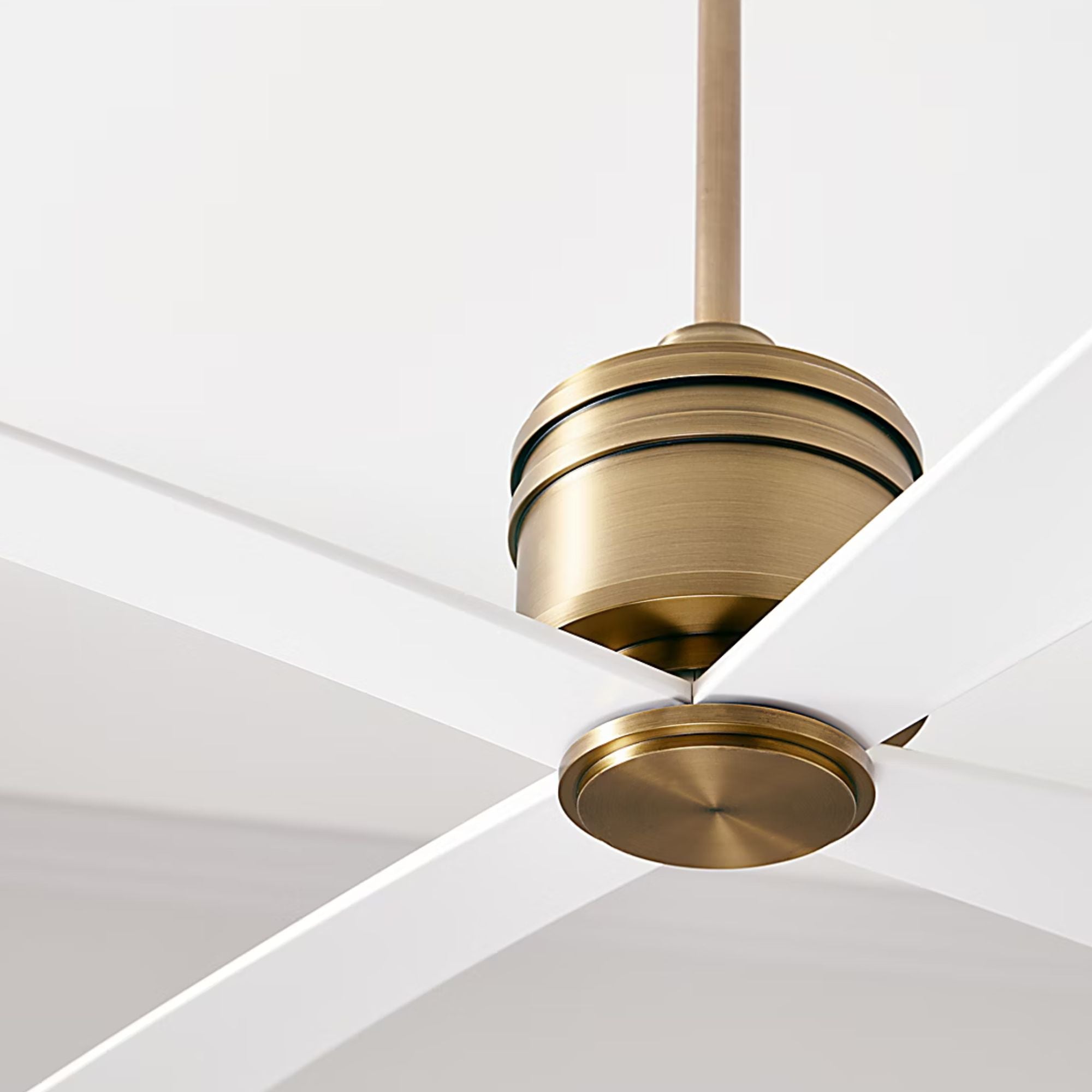 Launceton 56" Hand Rubbed Antique Brass 4-Blade LED Ceiling Fan