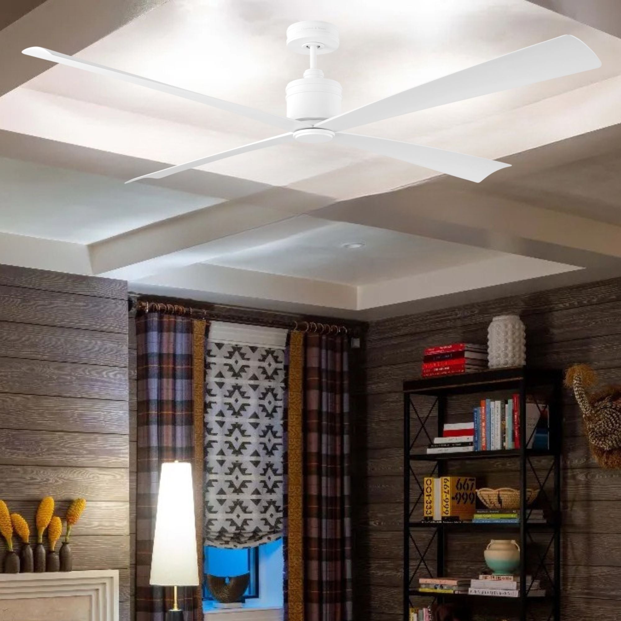 Launceton 72" Matte White 4-Blade LED Ceiling Fan
