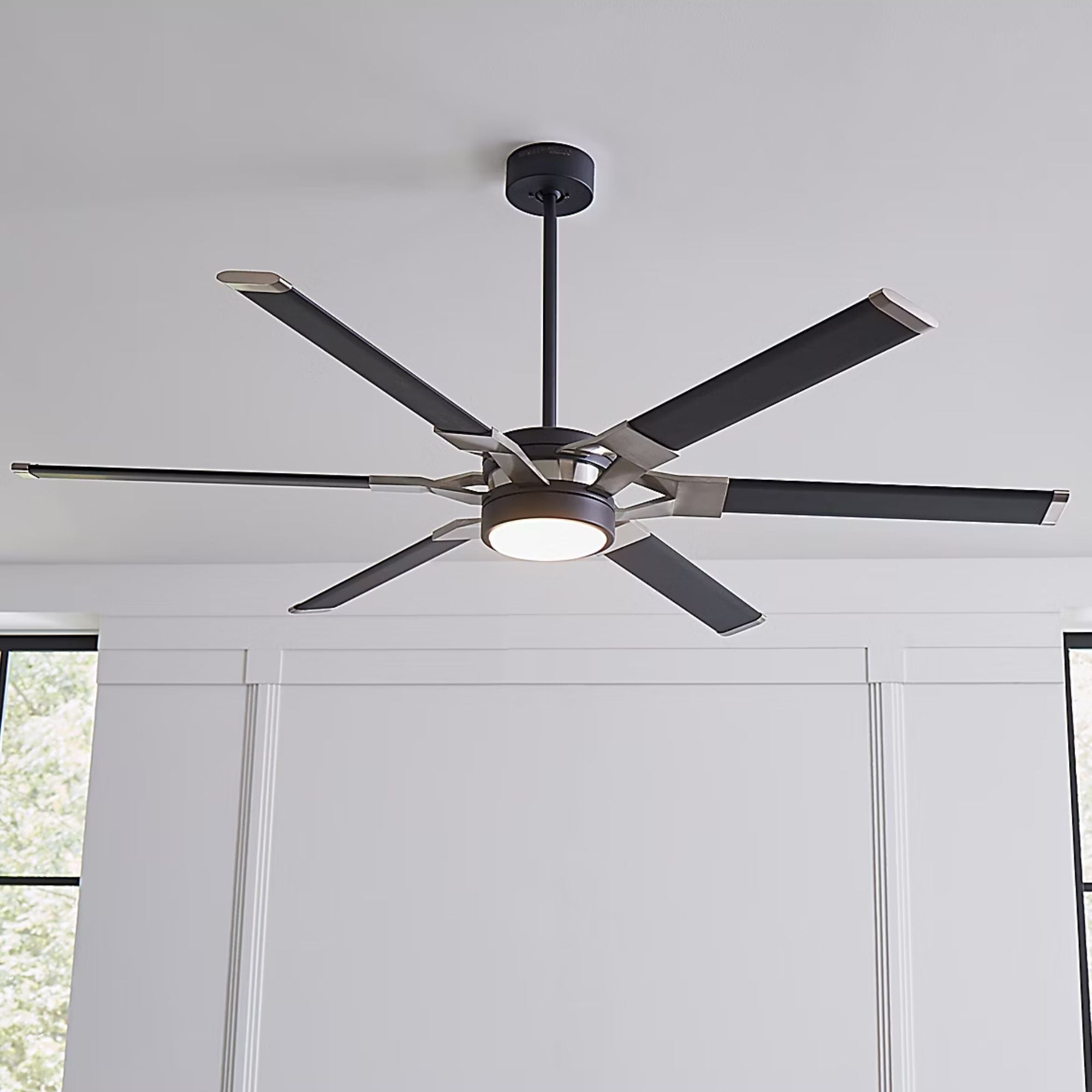 Loft 62" Black & Steel Damp Rated LED Ceiling Fan with Remote