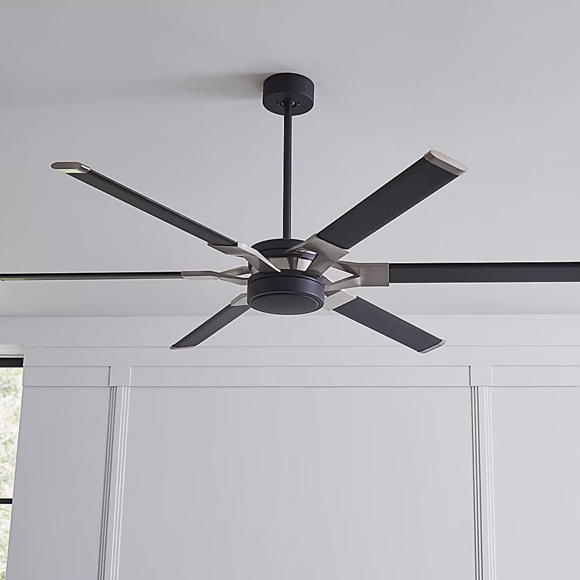 Loft 62" Black & Steel Damp Rated LED Ceiling Fan with Remote