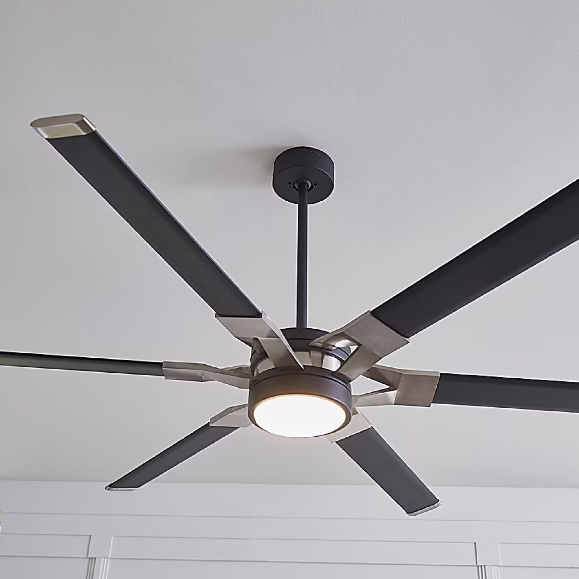 Loft 62" Black & Steel Damp Rated LED Ceiling Fan with Remote