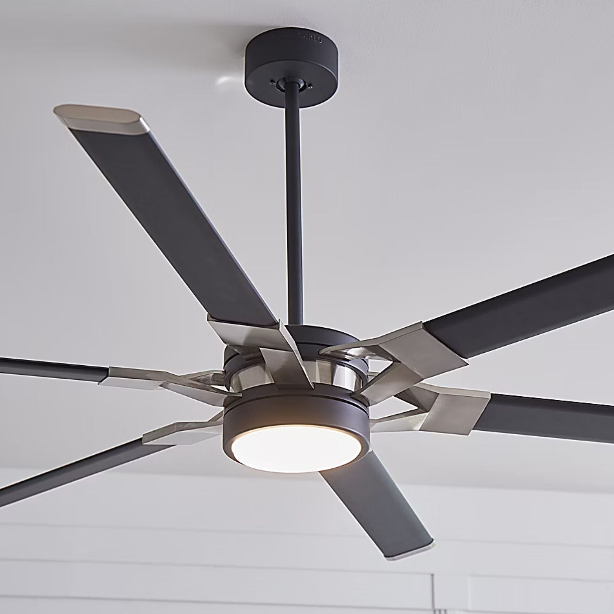 Loft 62" Black & Steel Damp Rated LED Ceiling Fan with Remote