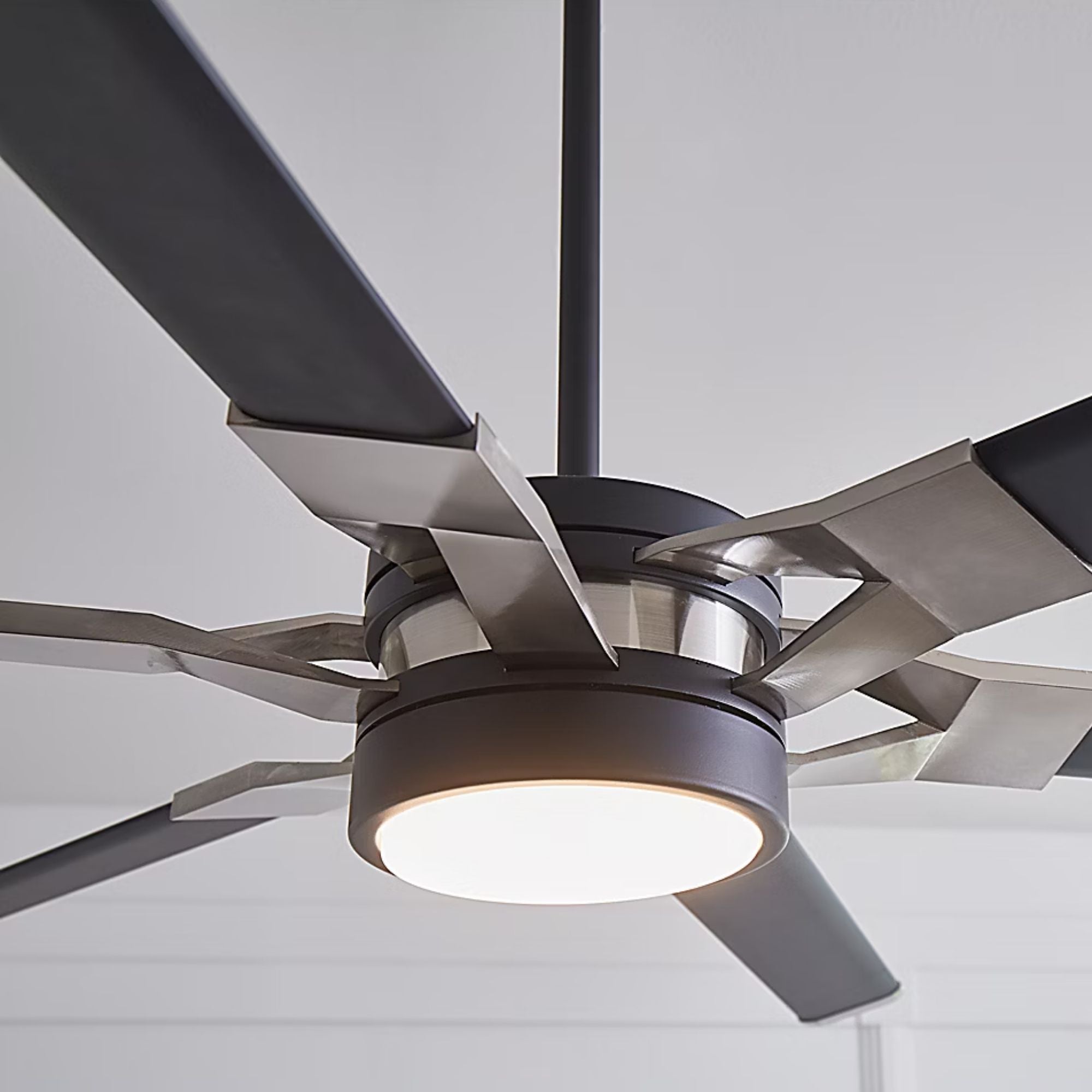 Loft 62" Black & Steel Damp Rated LED Ceiling Fan with Remote