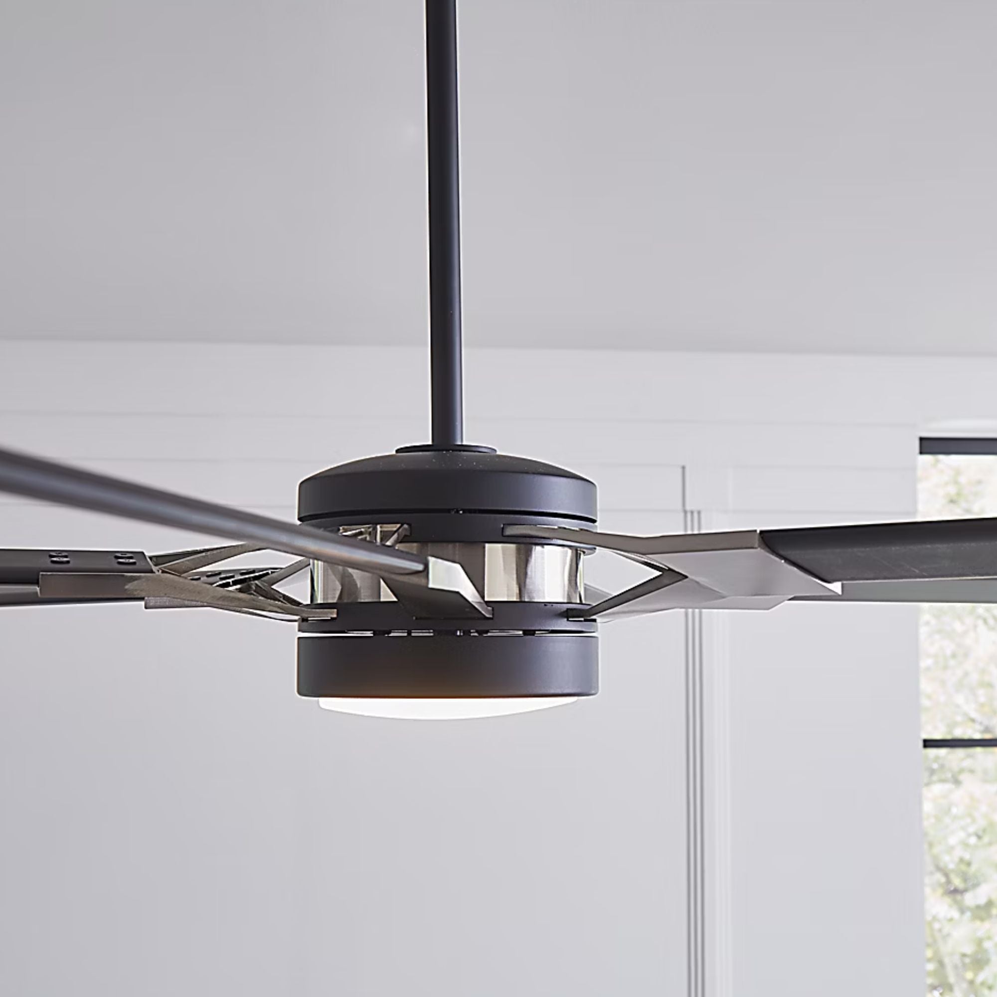 Loft 62" Black & Steel Damp Rated LED Ceiling Fan with Remote