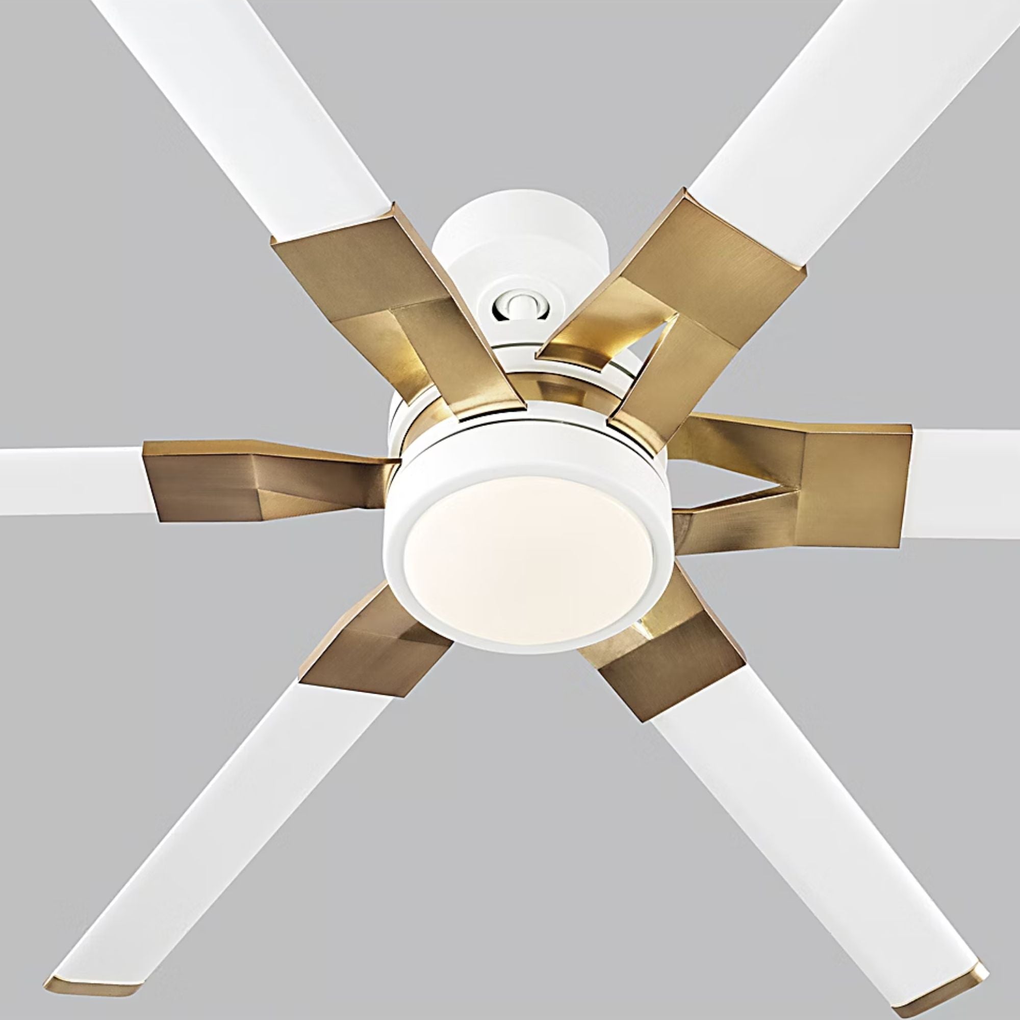 Loft 62" White & Brass Damp Rated LED Ceiling Fan with Remote