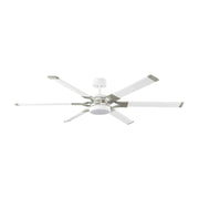 Loft 62" White & Steel Damp Rated LED Ceiling Fan with Remote