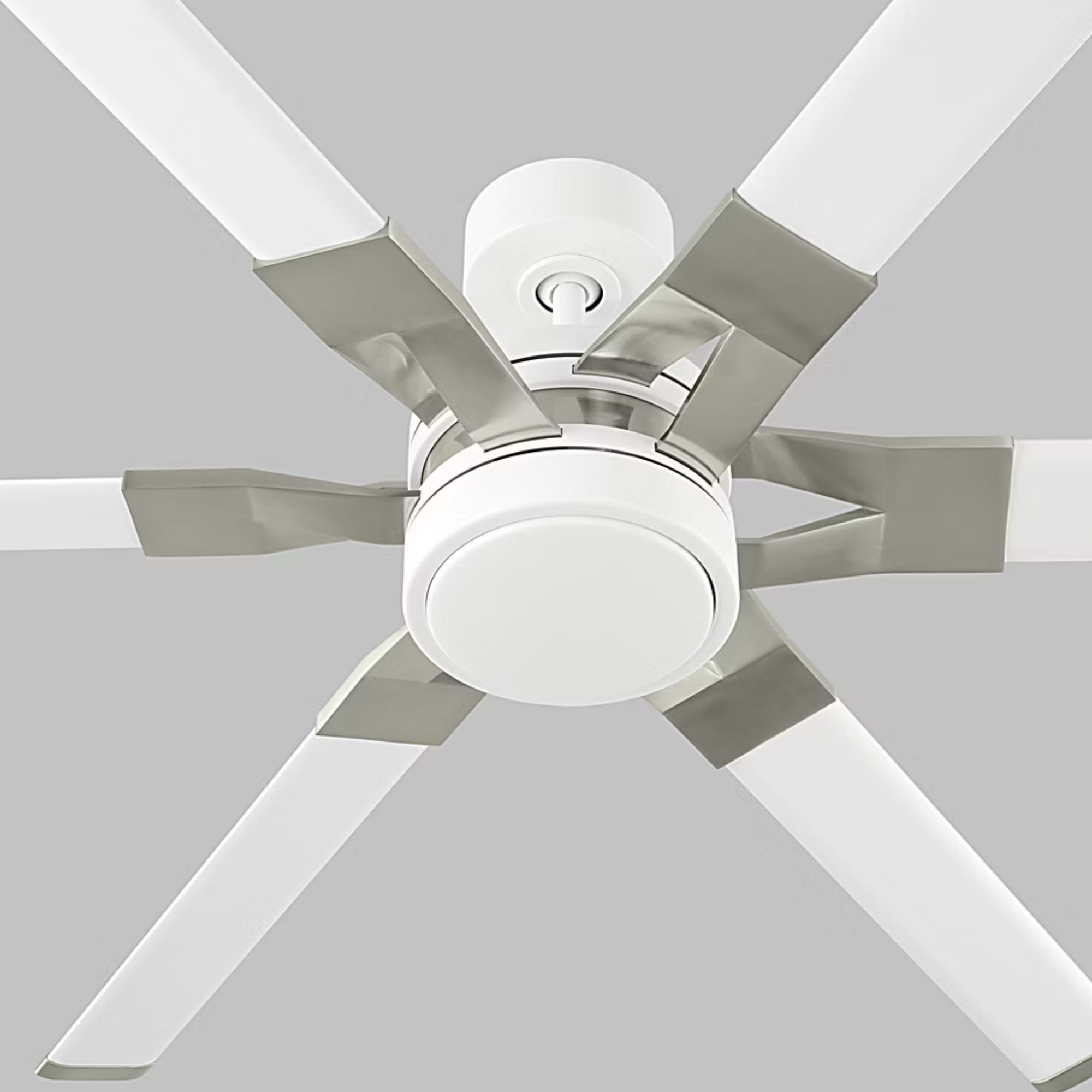 Loft 62" White & Steel Damp Rated LED Ceiling Fan with Remote