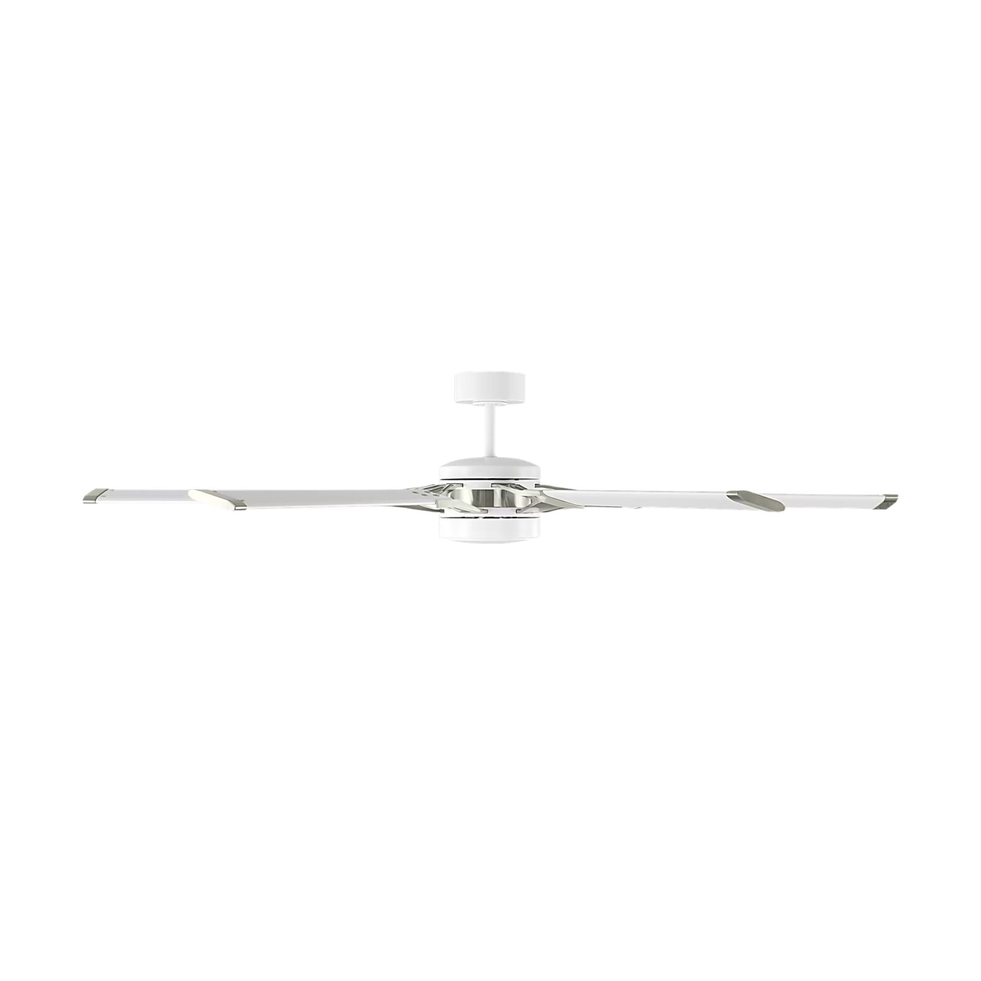 Loft 62" White & Steel Damp Rated LED Ceiling Fan with Remote