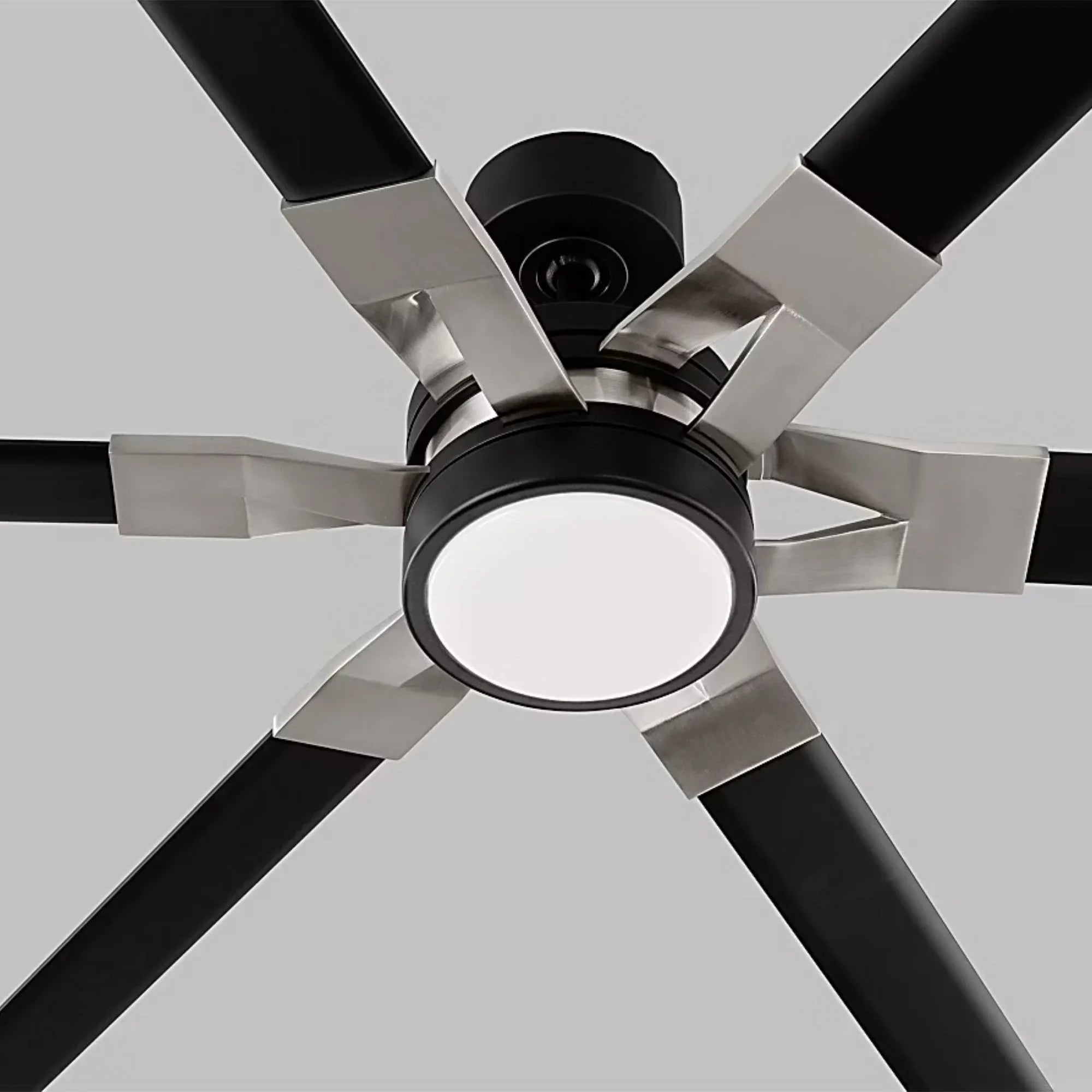Loft 72" Black & Steel Damp Rated LED Ceiling Fan with Remote