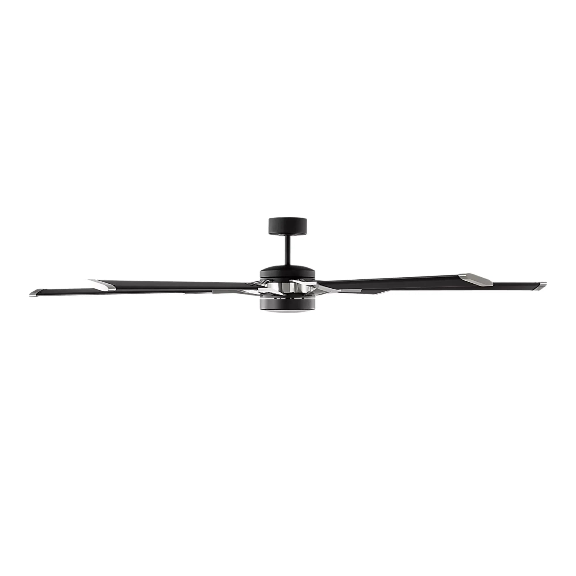 Loft 72" Black & Steel Damp Rated LED Ceiling Fan with Remote