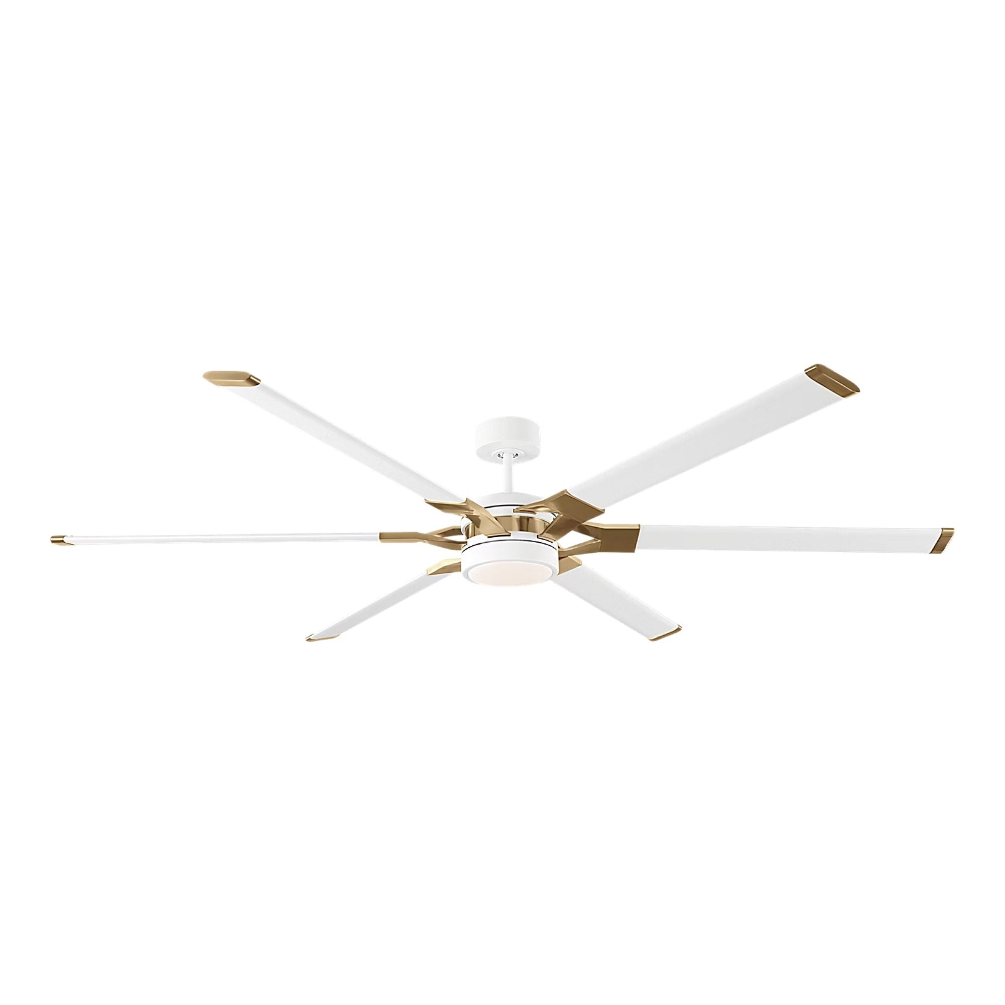 Loft 72" White & Brass Damp Rated LED Ceiling Fan with Remote