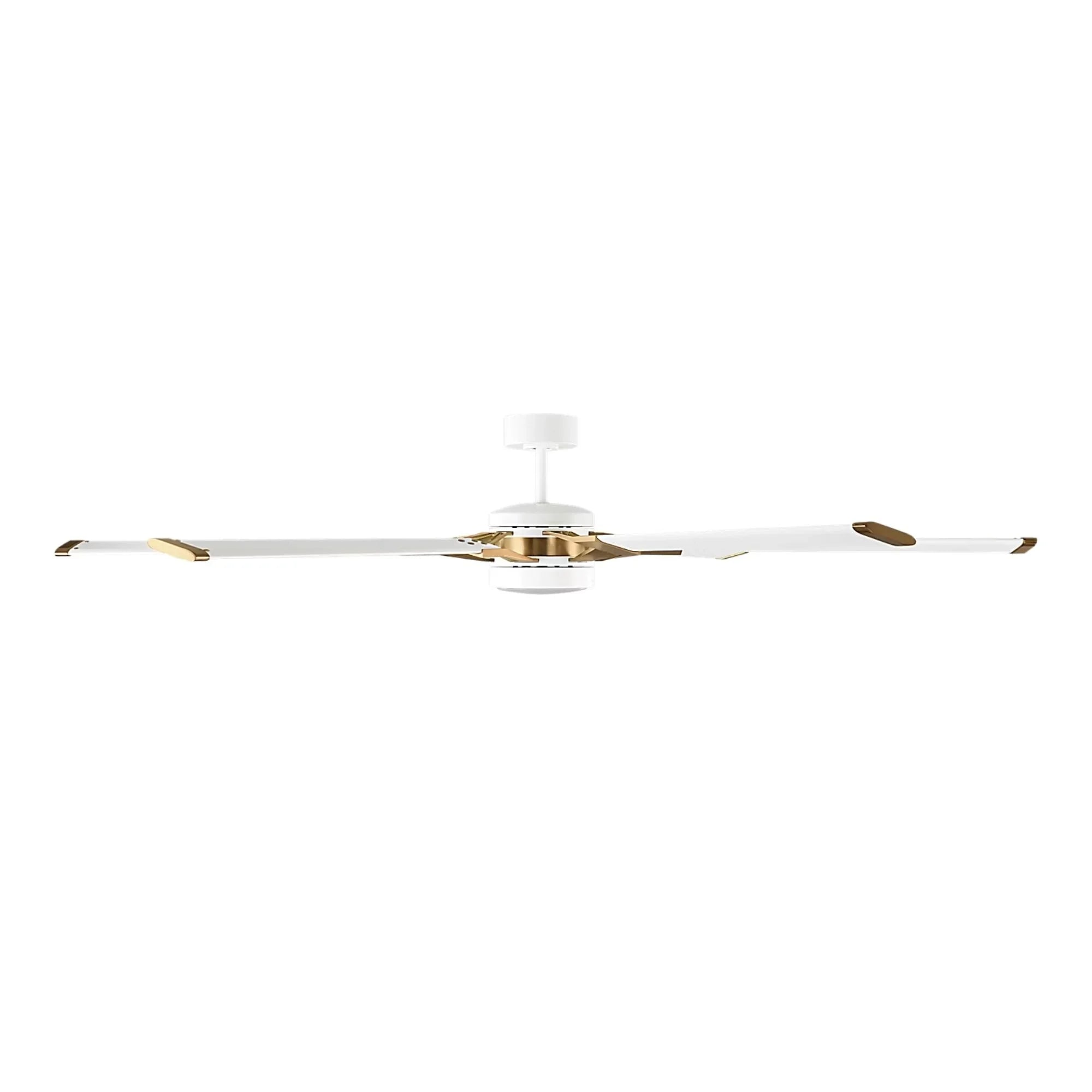 Loft 72" White & Brass Damp Rated LED Ceiling Fan with Remote