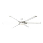Loft 72" White & Steel Damp Rated LED Ceiling Fan with Remote