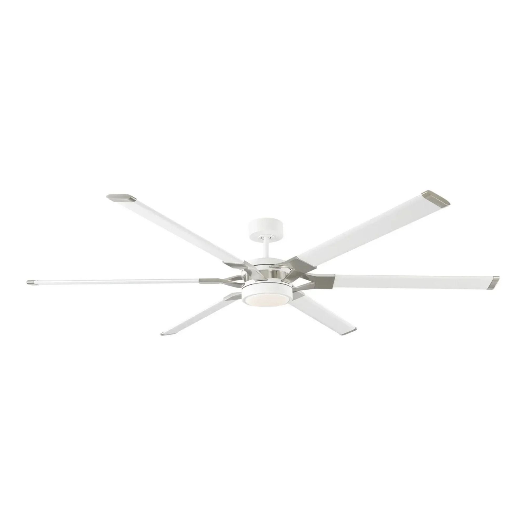 Loft 72" White & Steel Damp Rated LED Ceiling Fan with Remote