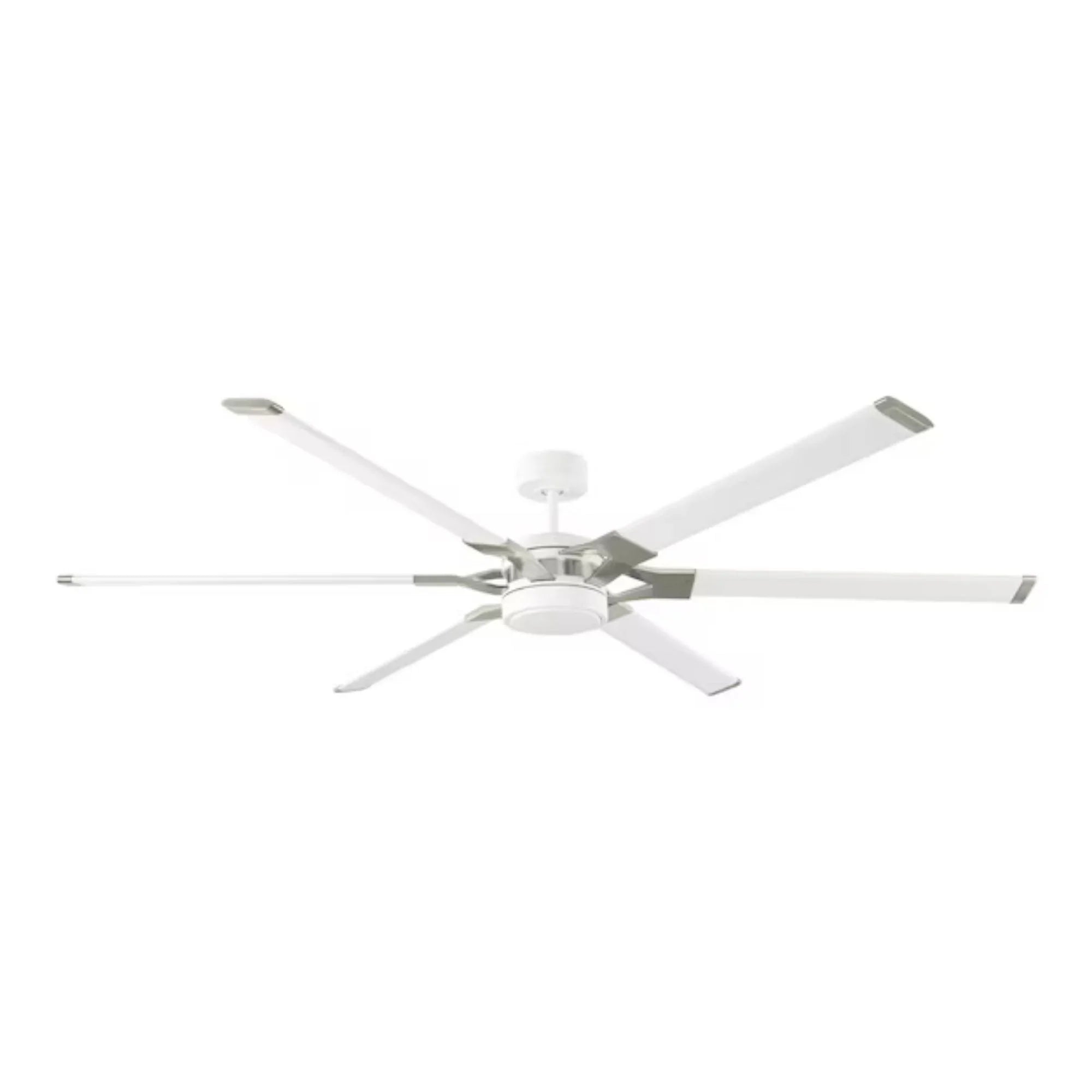Loft 72" White & Steel Damp Rated LED Ceiling Fan with Remote