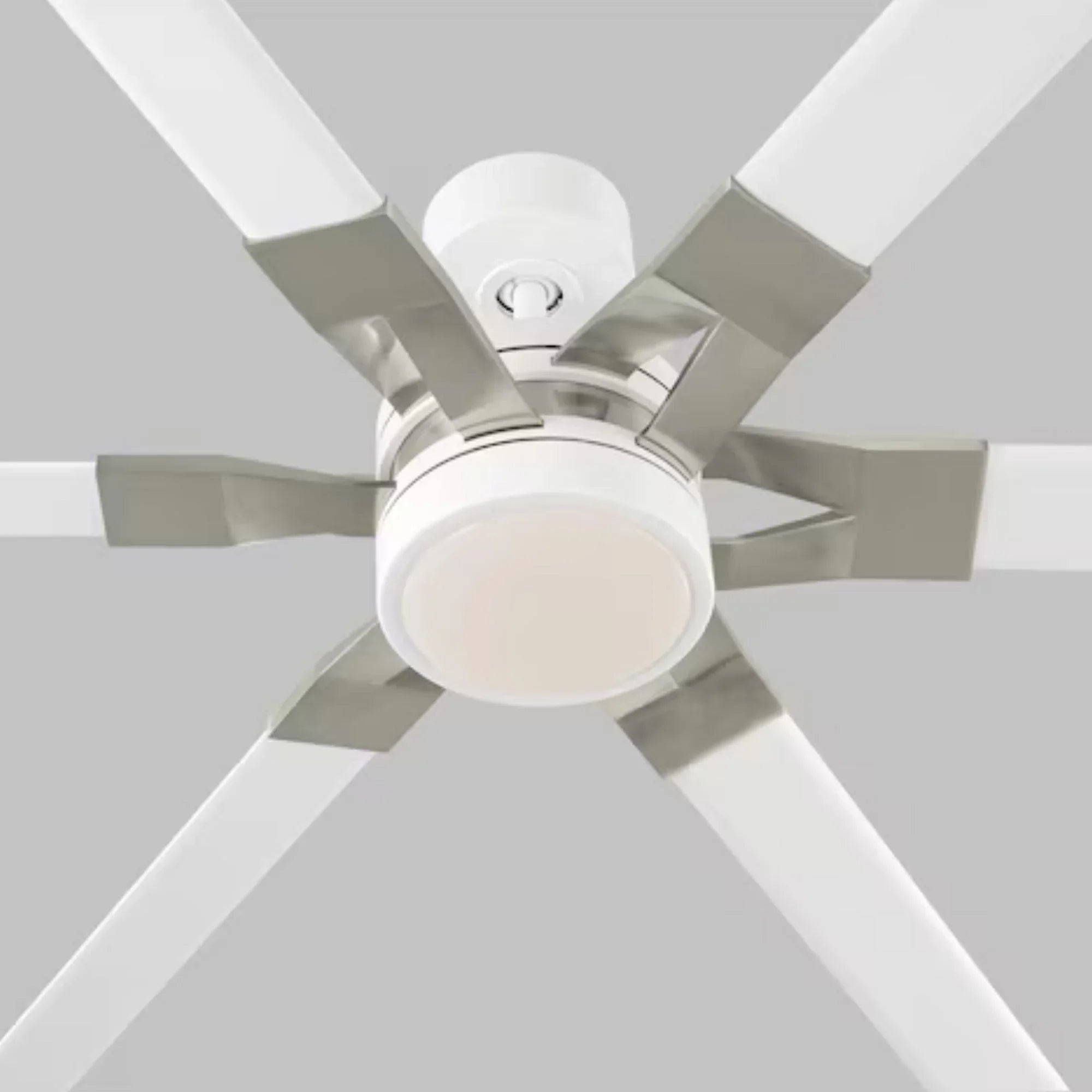 Loft 72" White & Steel Damp Rated LED Ceiling Fan with Remote