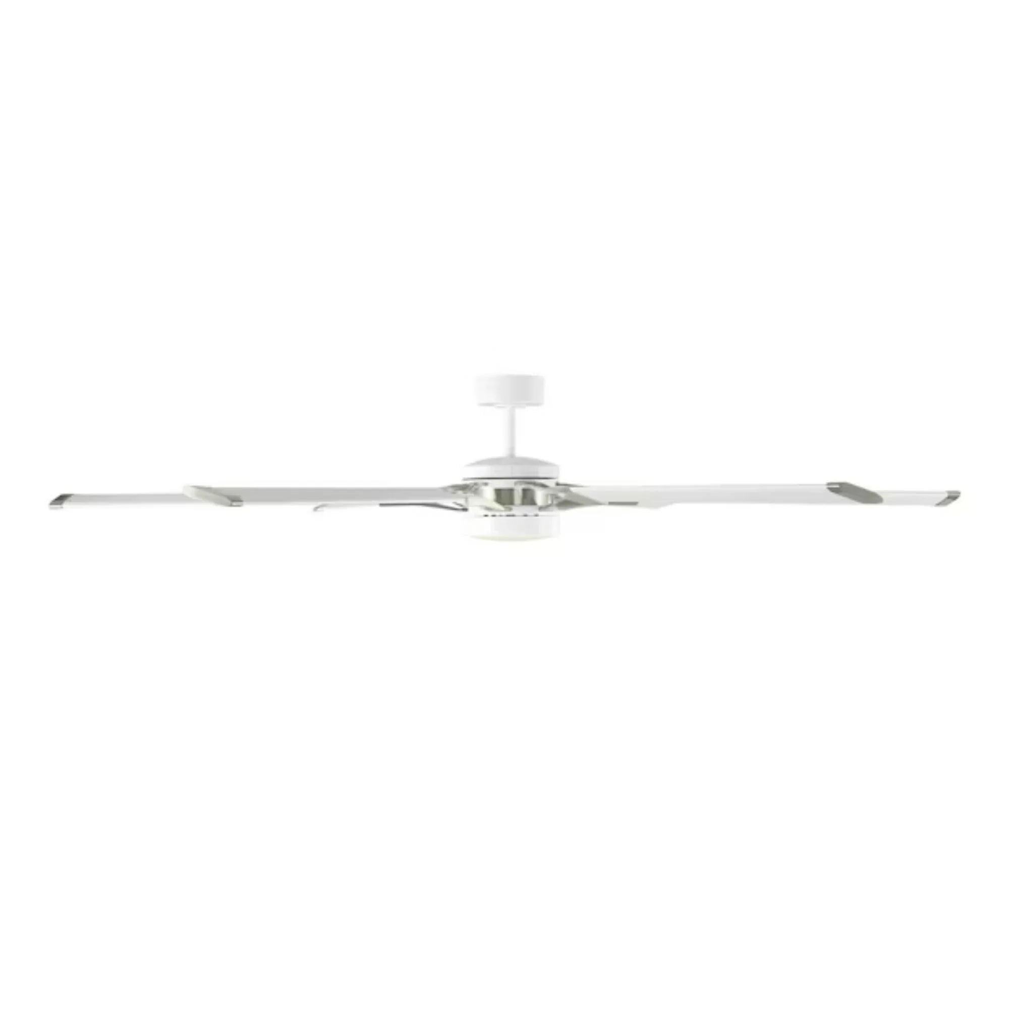 Loft 72" White & Steel Damp Rated LED Ceiling Fan with Remote