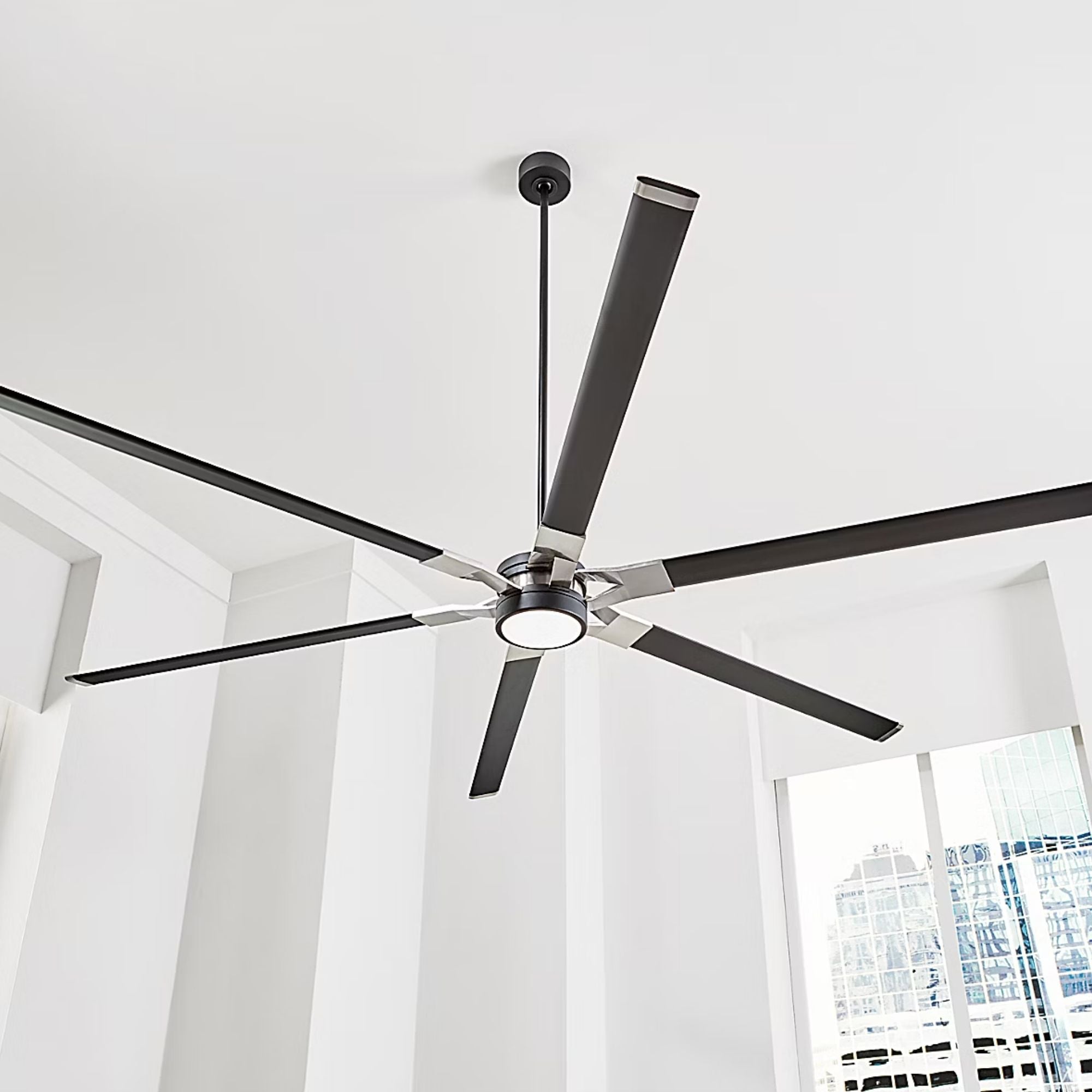 Loft 96" Midnight Black Large LED Ceiling Fan with Remote