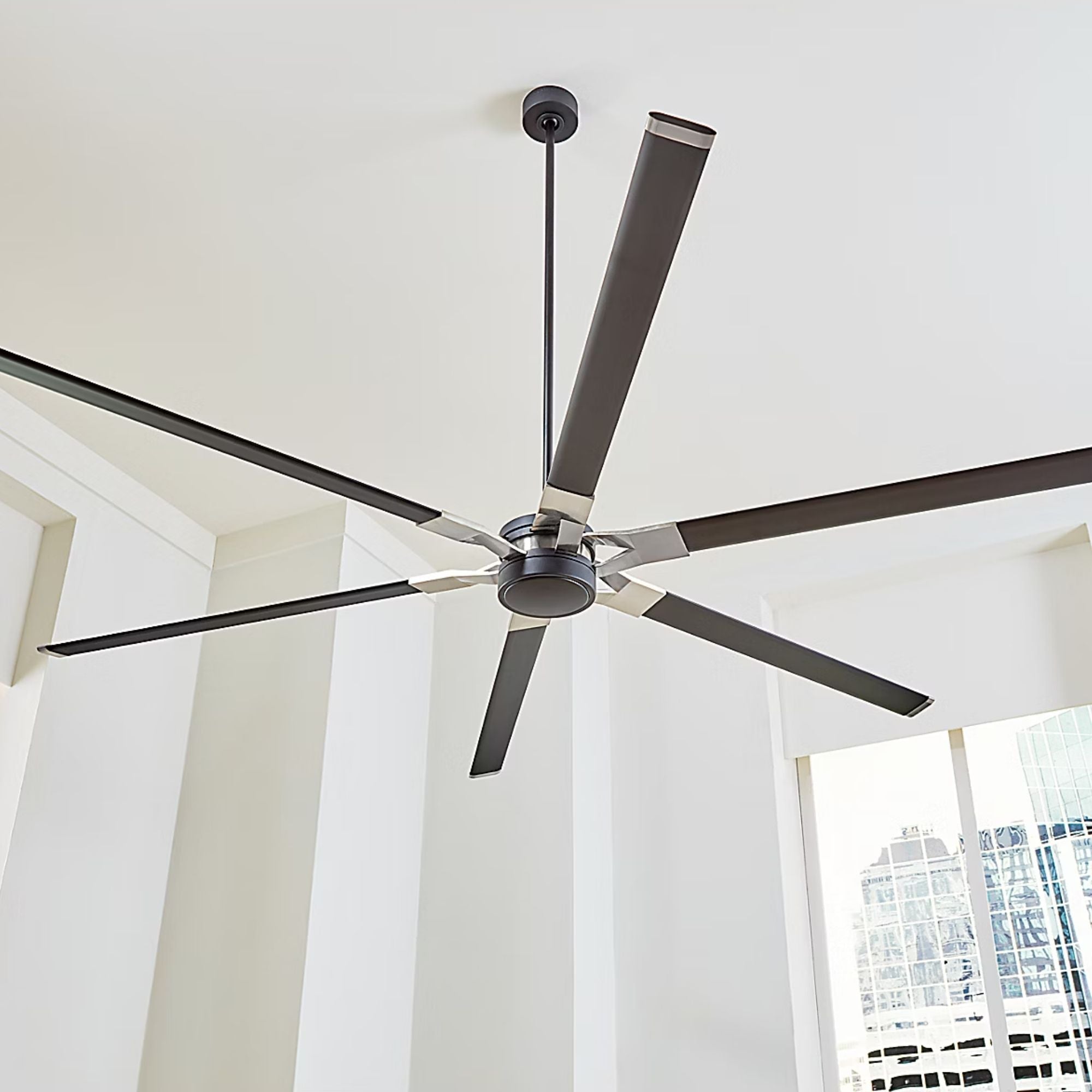 Loft 96" Midnight Black Large LED Ceiling Fan with Remote