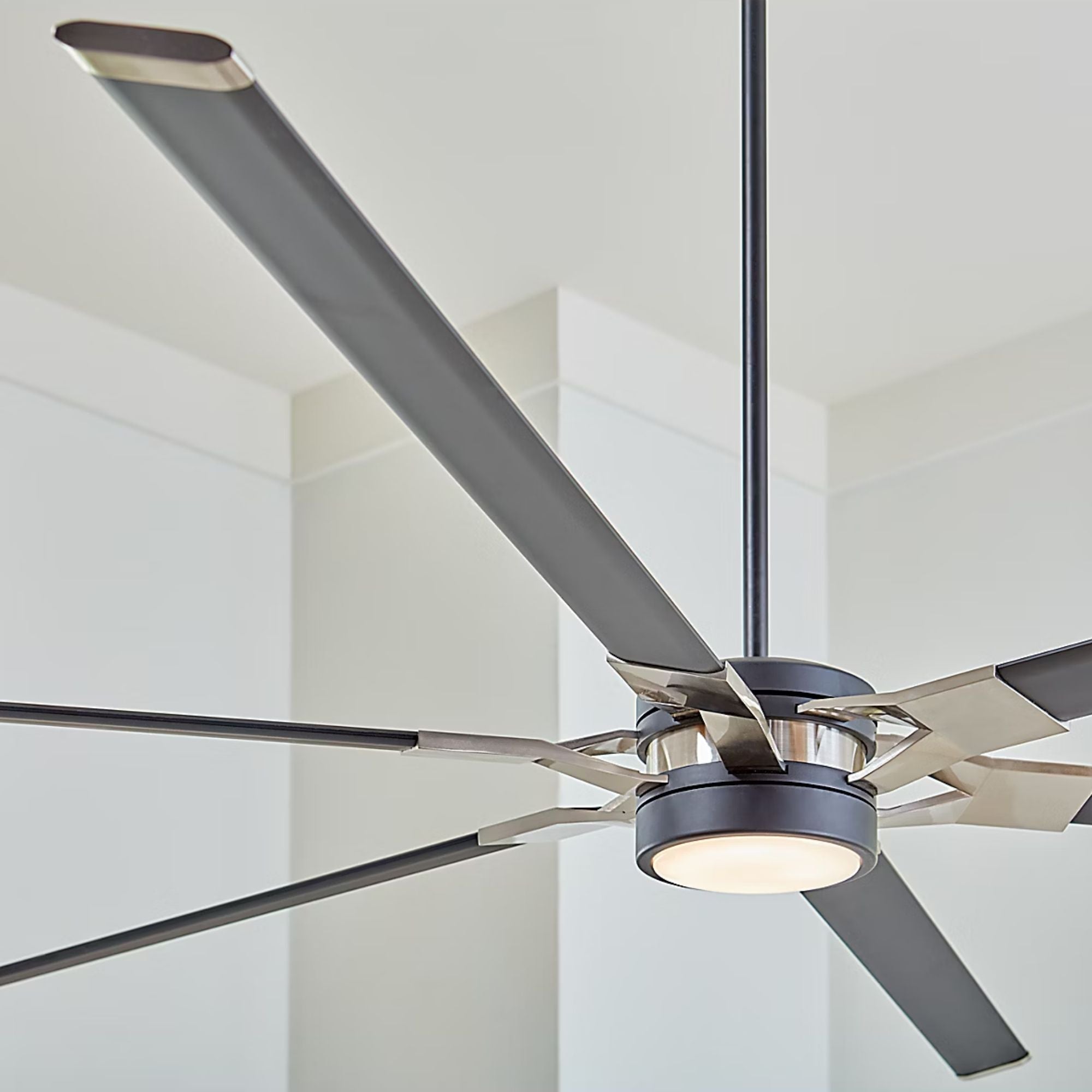 Loft 96" Midnight Black Large LED Ceiling Fan with Remote