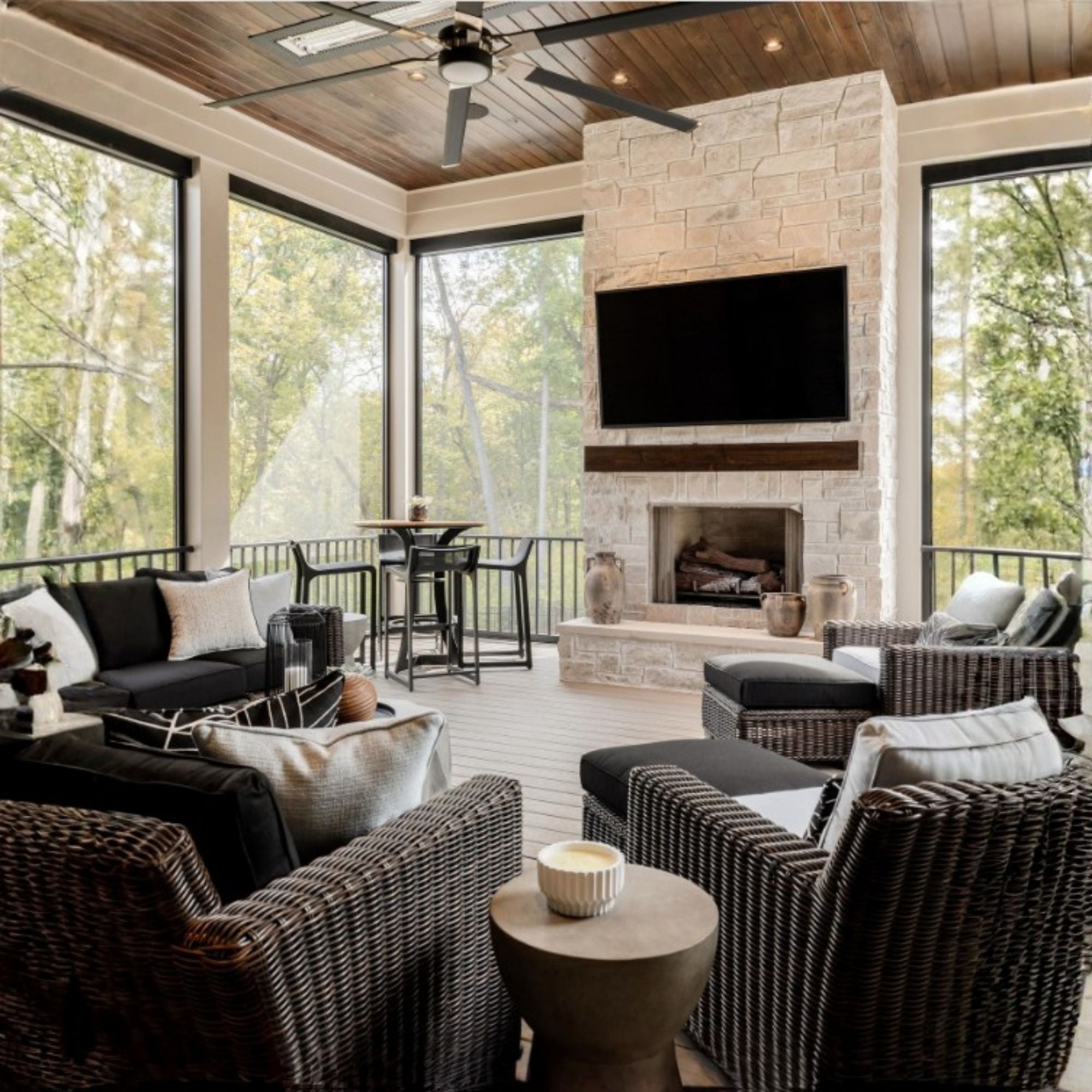 Loft 96" Midnight Black Large LED Ceiling Fan with Remote