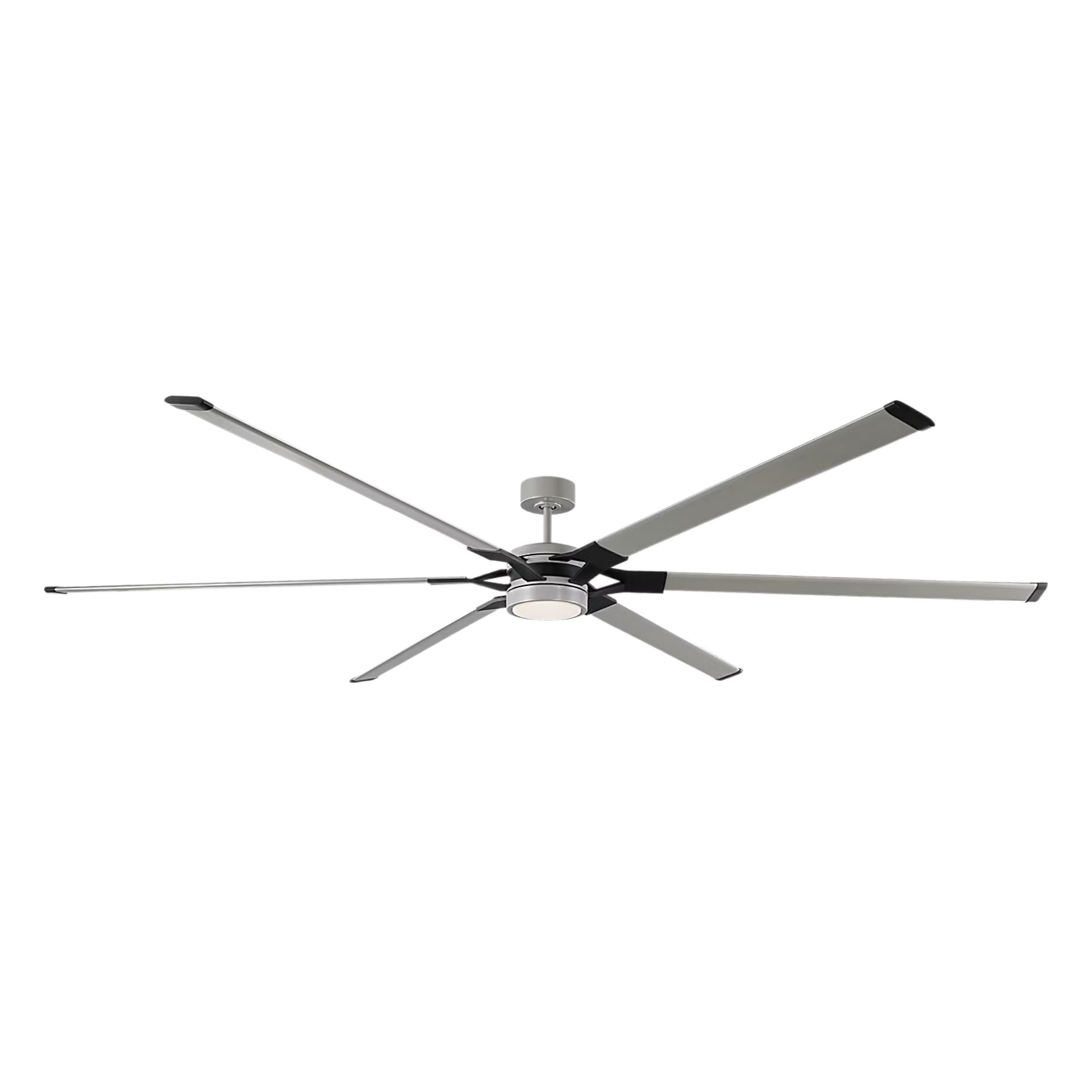 Loft 96" Brushed Steel Large LED Ceiling Fan with Remote