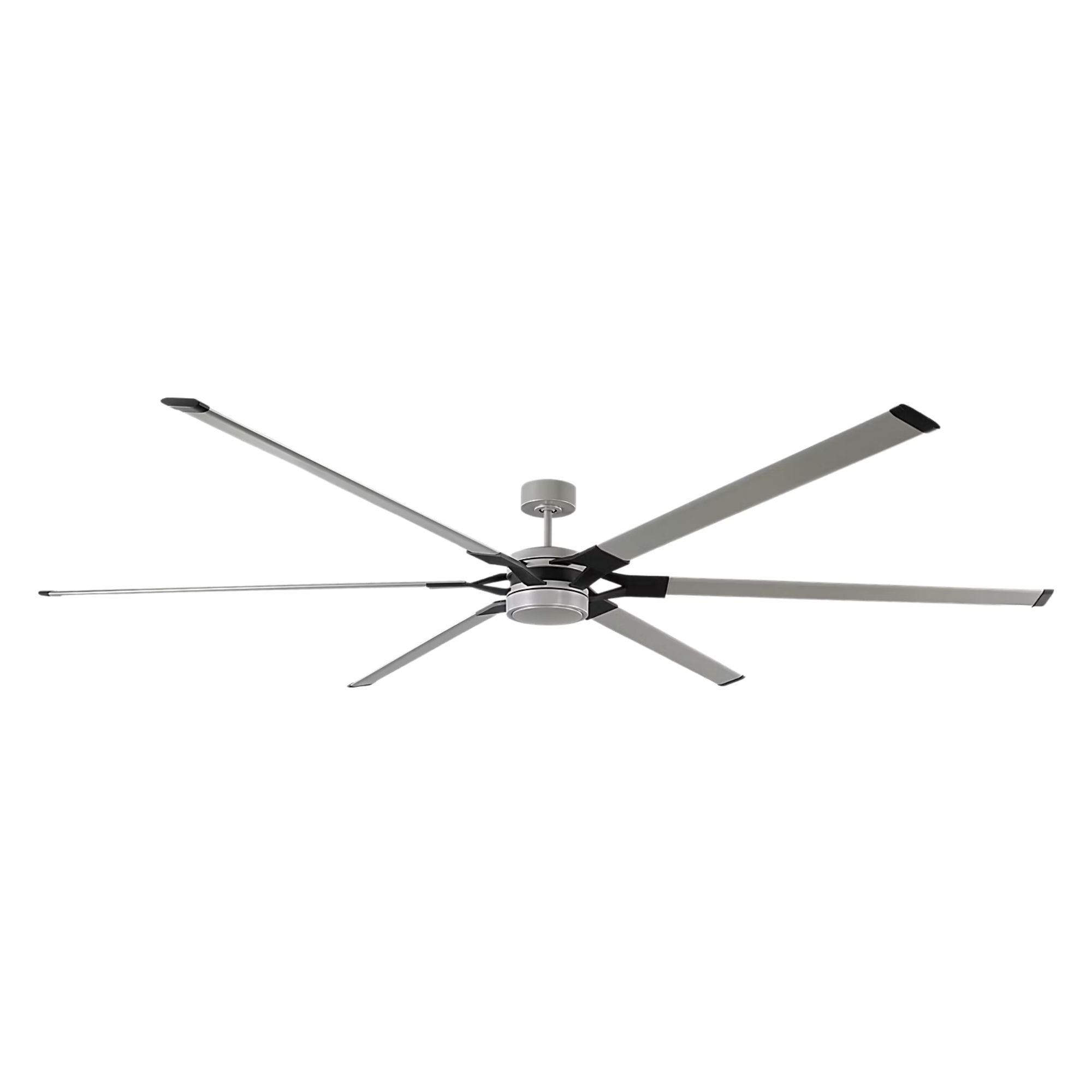 Loft 96" Brushed Steel Large LED Ceiling Fan with Remote