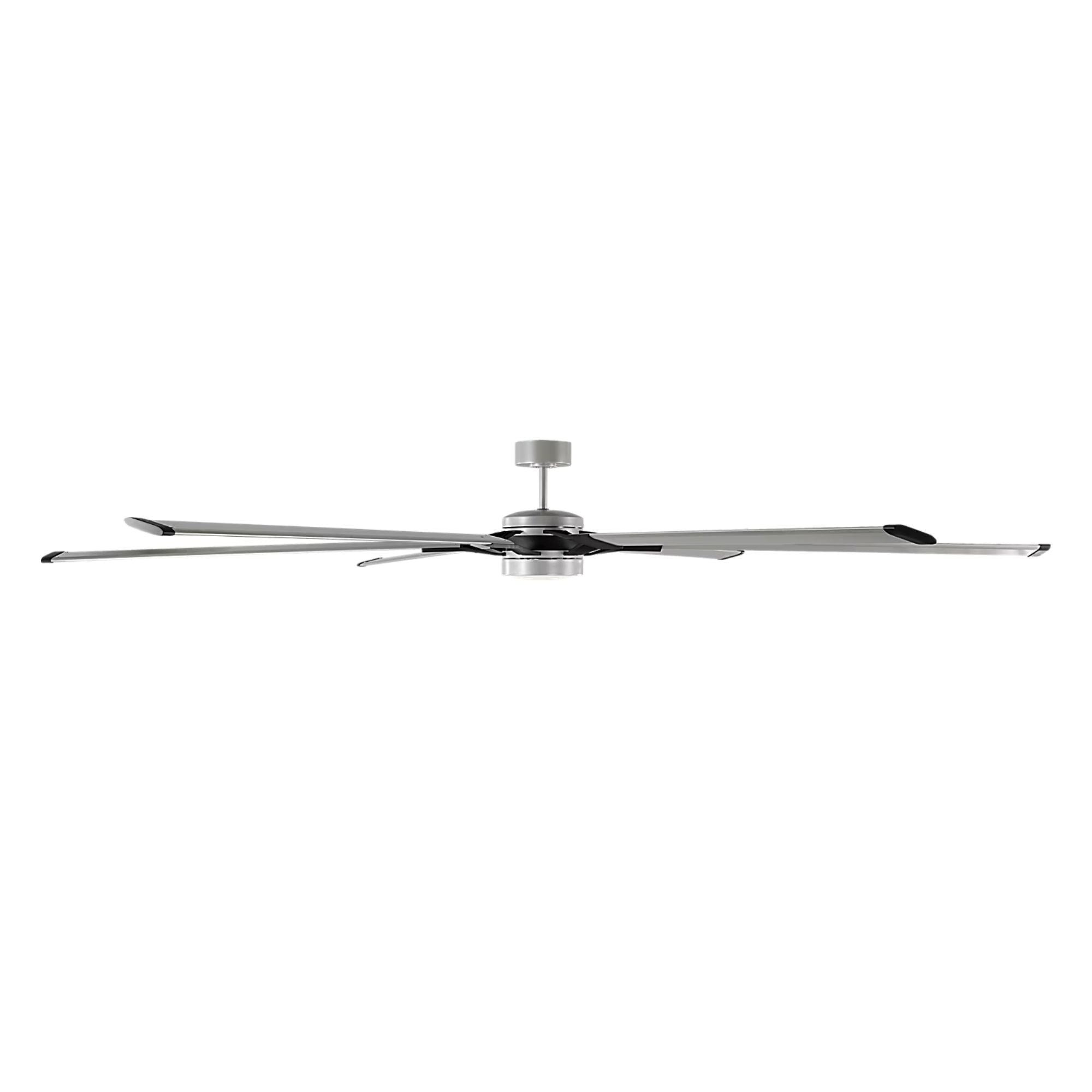 Loft 96" Brushed Steel Large LED Ceiling Fan with Remote