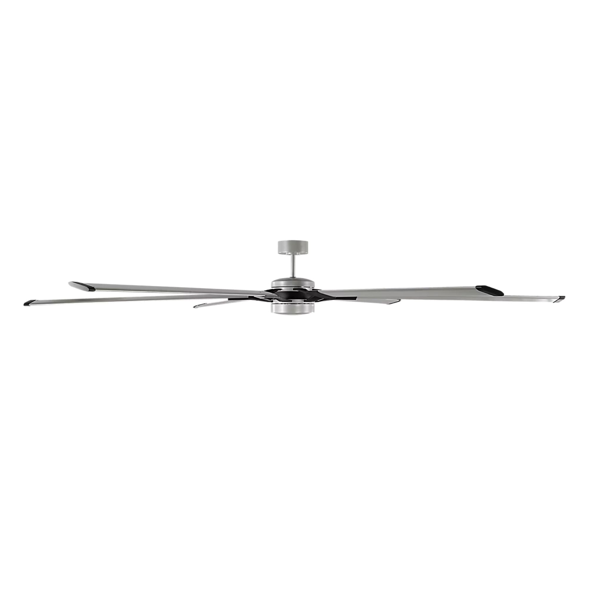 Loft 96" Brushed Steel Large LED Ceiling Fan with Remote