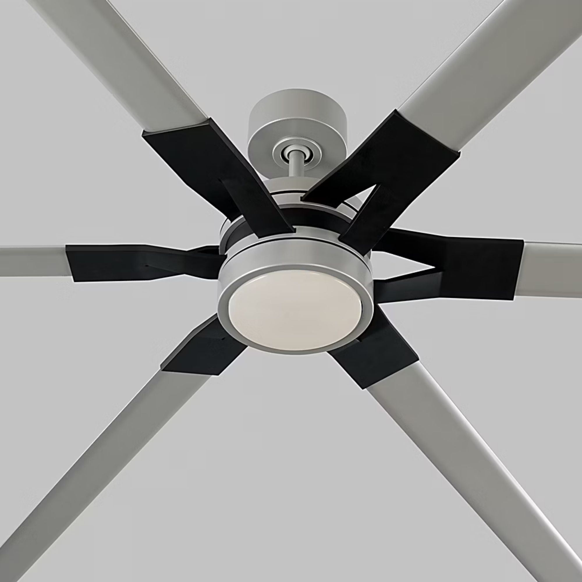 Loft 96" Brushed Steel Large LED Ceiling Fan with Remote