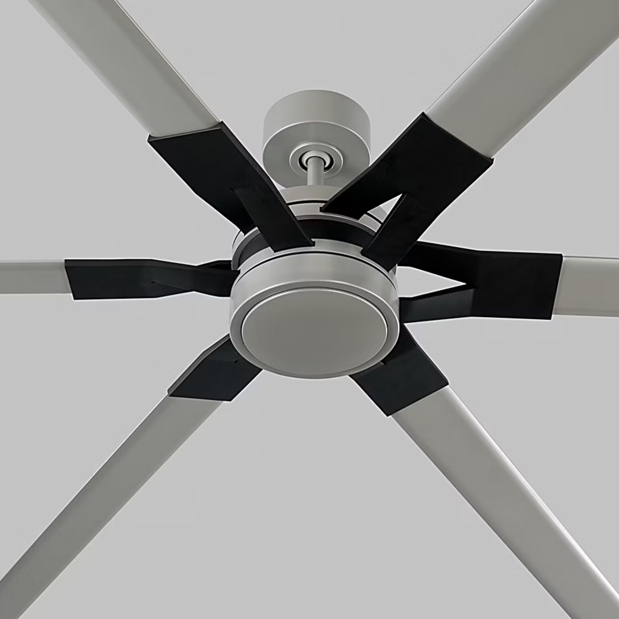 Loft 96" Brushed Steel Large LED Ceiling Fan with Remote