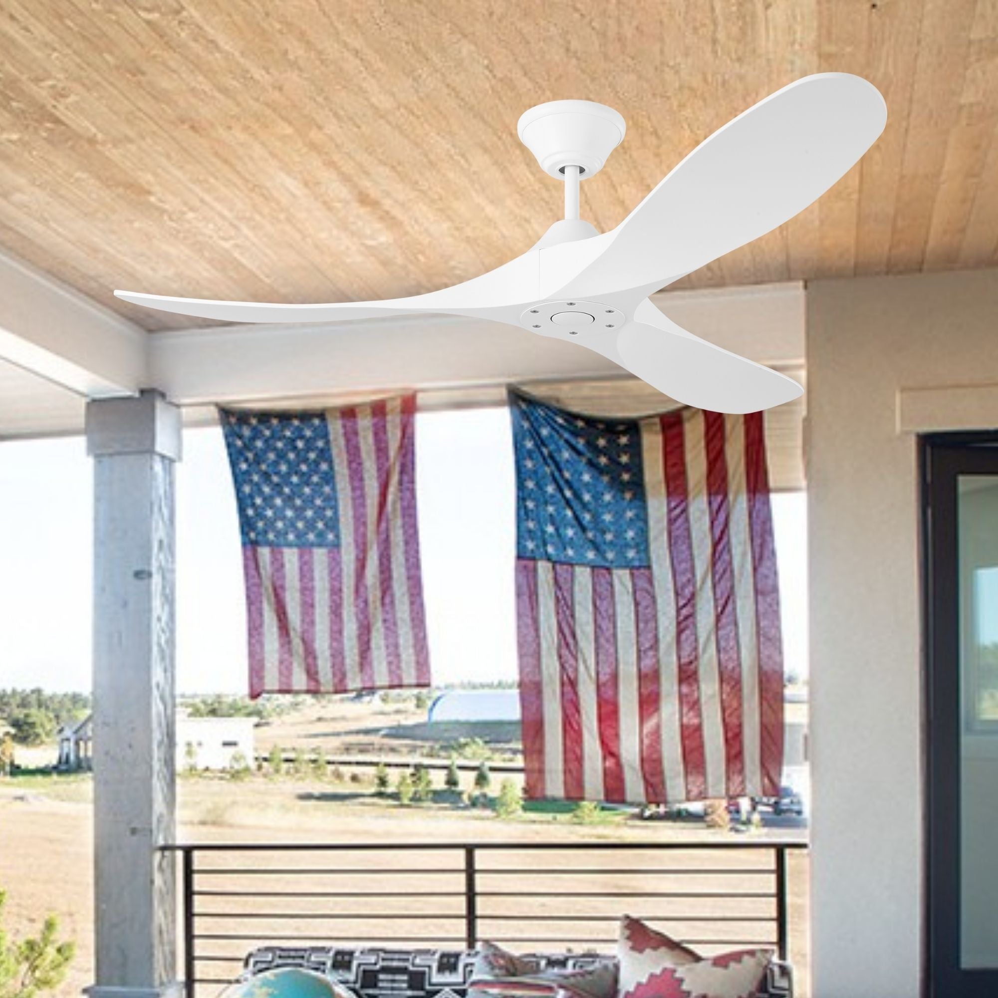 Maverick Coastal 52" Matte White Outdoor Ceiling Fan with Remote
