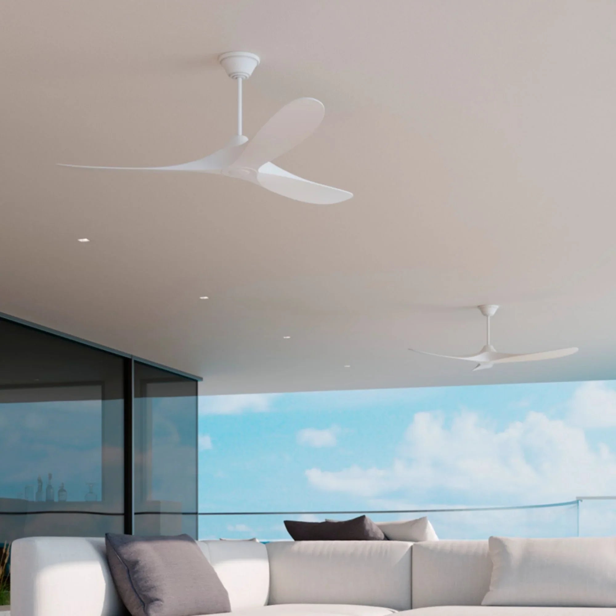 Maverick Coastal 60" Matte White Outdoor Ceiling Fan with Remote