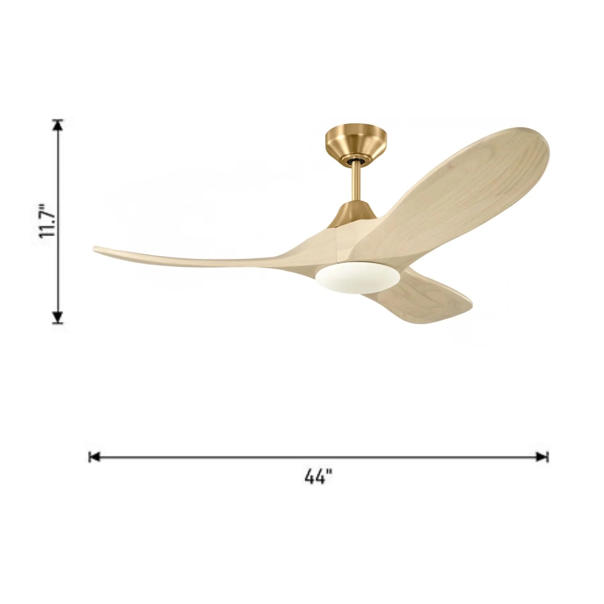 Maverick Smart 44" Burnished Brass LED Ceiling Fan with Remote