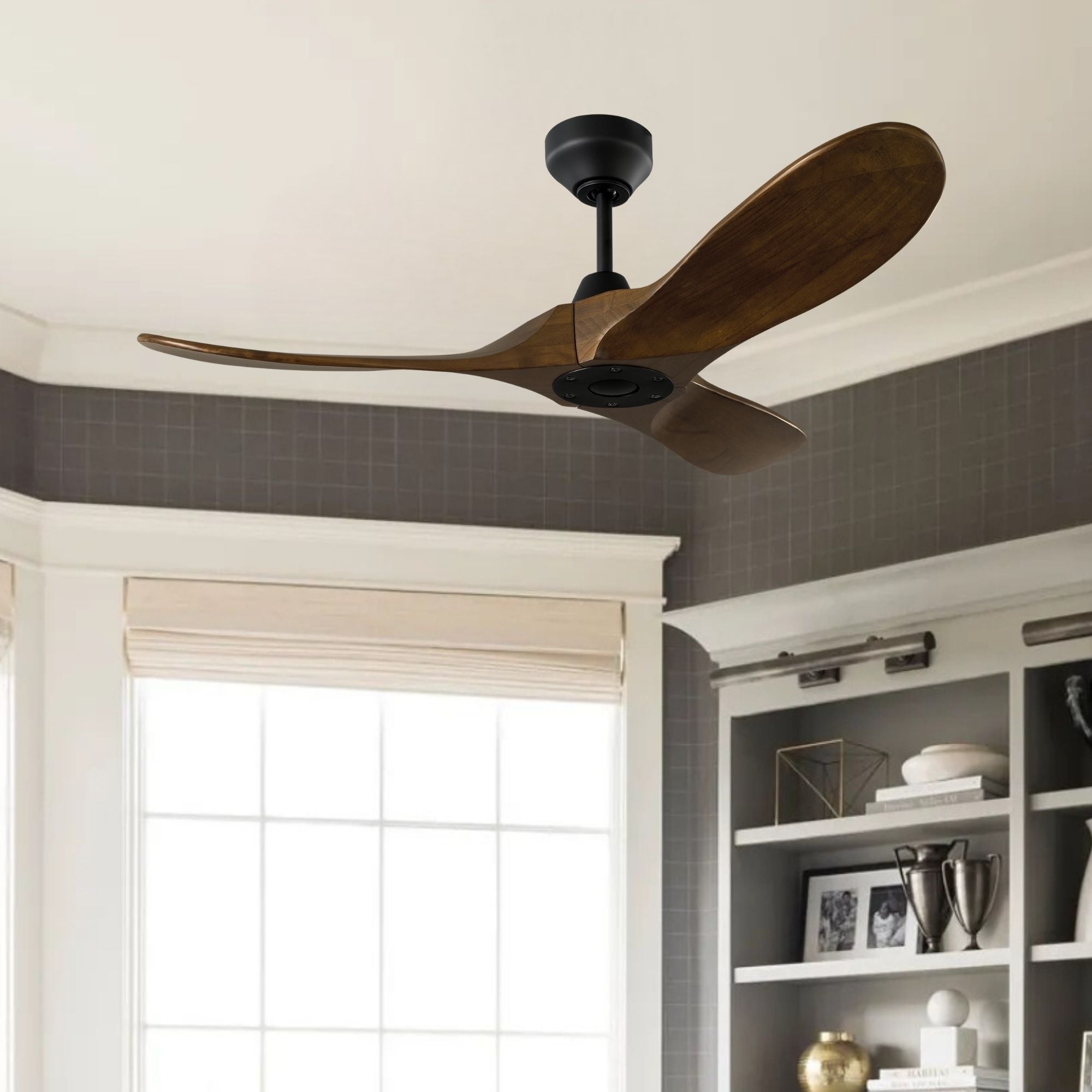 Maverick Smart 44" Black & Walnut Ceiling Fan with Remote