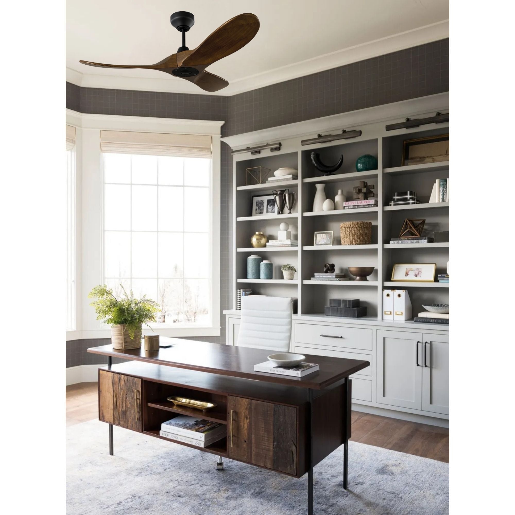 Maverick Smart 44" Black & Walnut Ceiling Fan with Remote