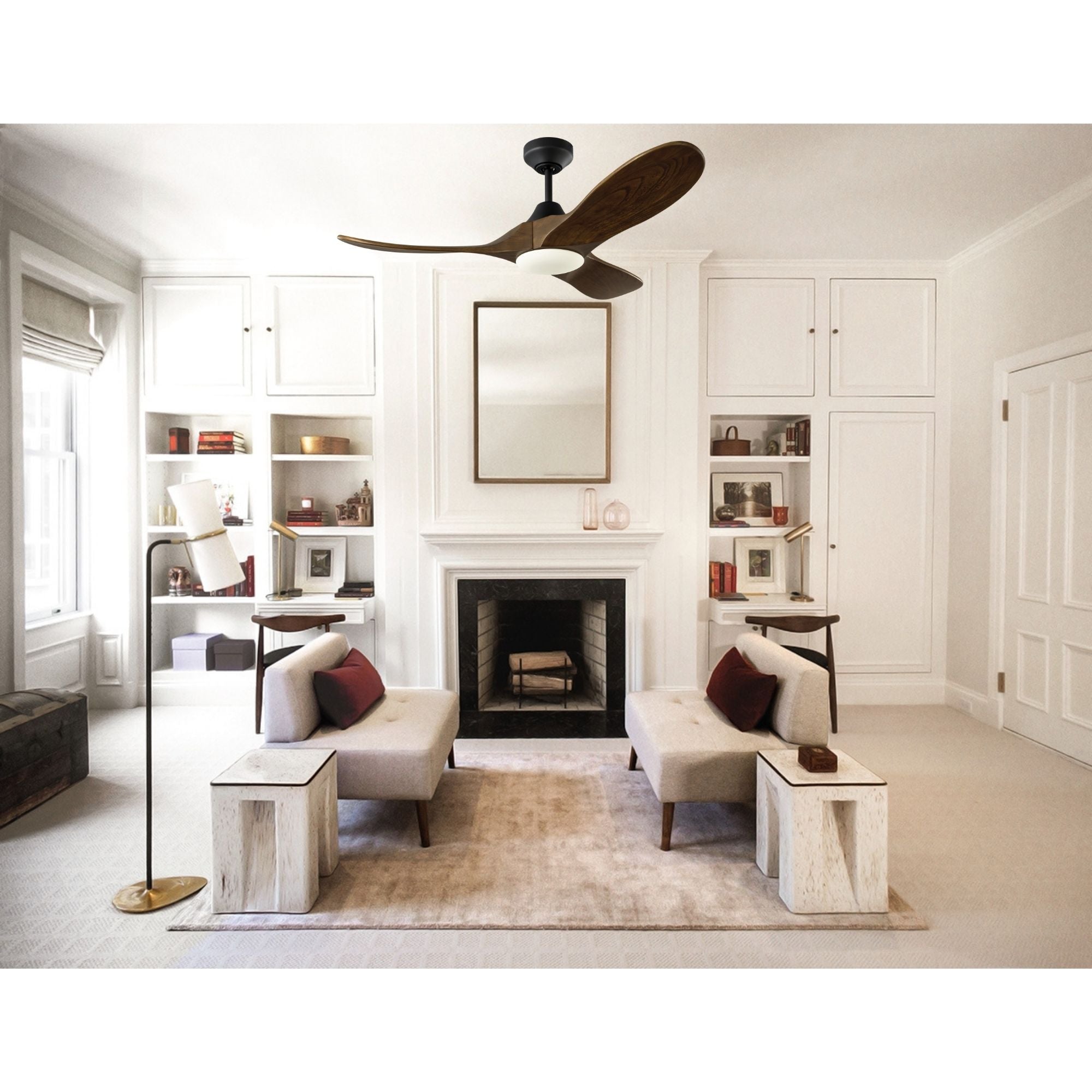 Maverick Smart 44" Black & Walnut LED Ceiling Fan with Remote