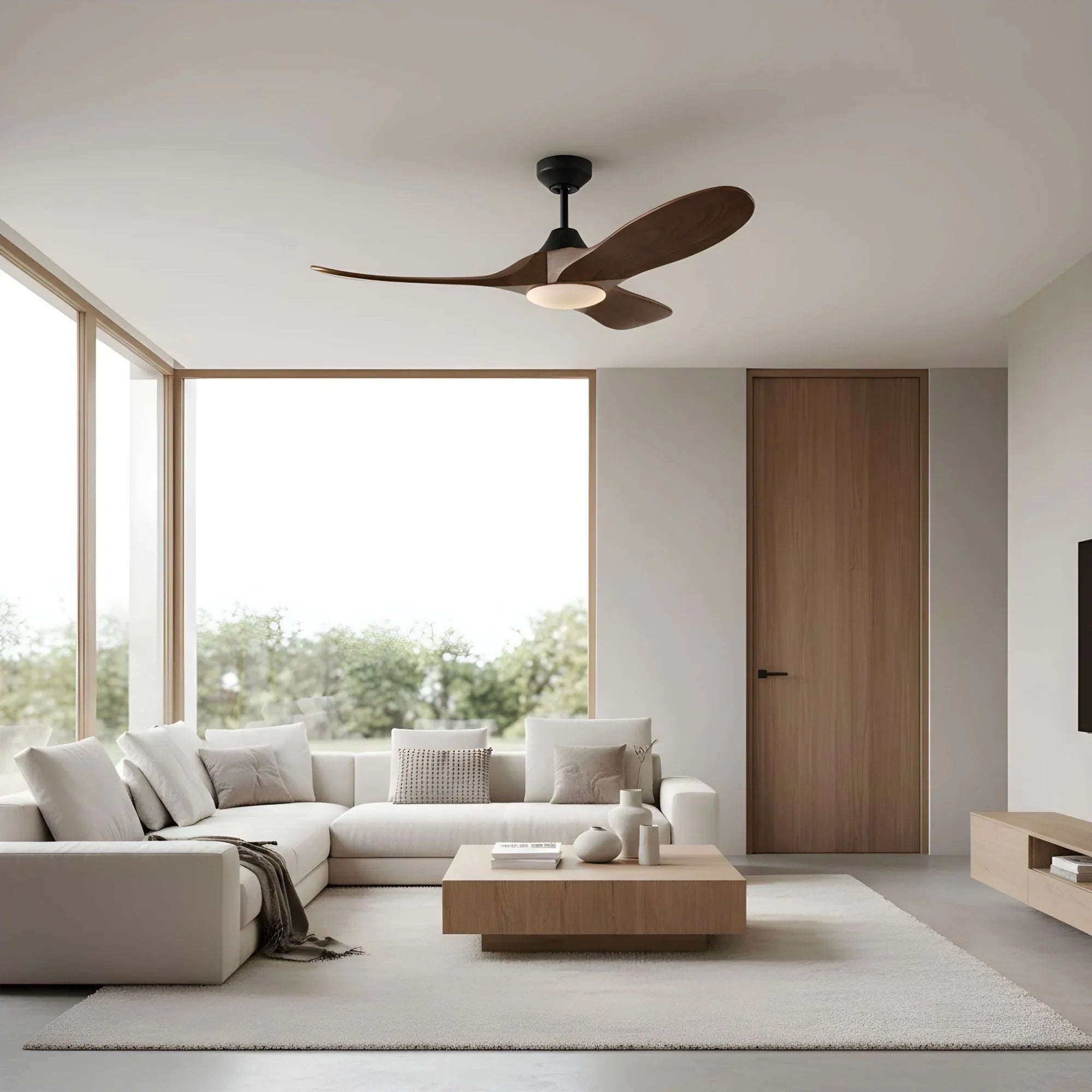 Maverick Smart 44" Black & Walnut LED Ceiling Fan with Remote