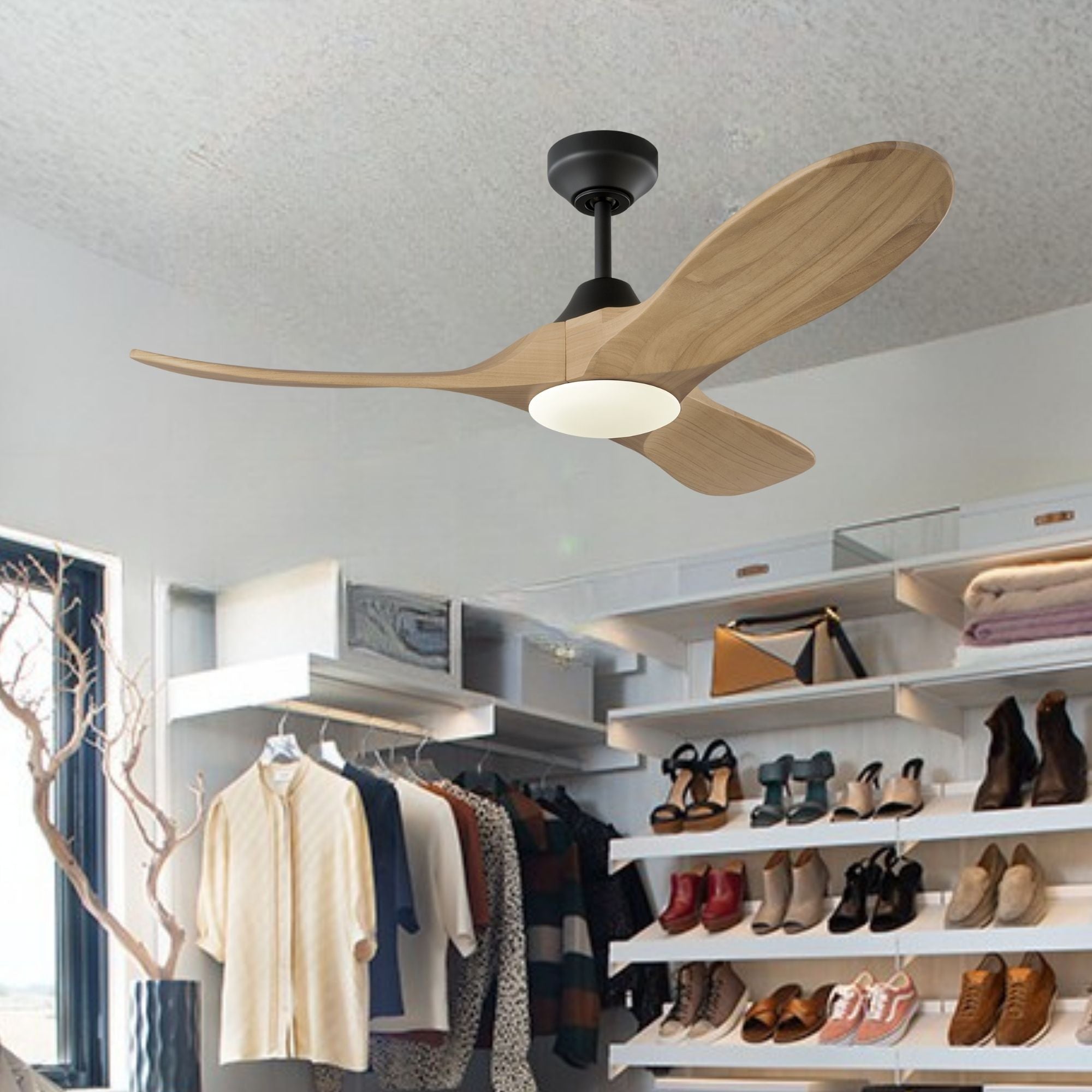 Maverick Smart 44" Black & Honey LED Ceiling Fan with Remote