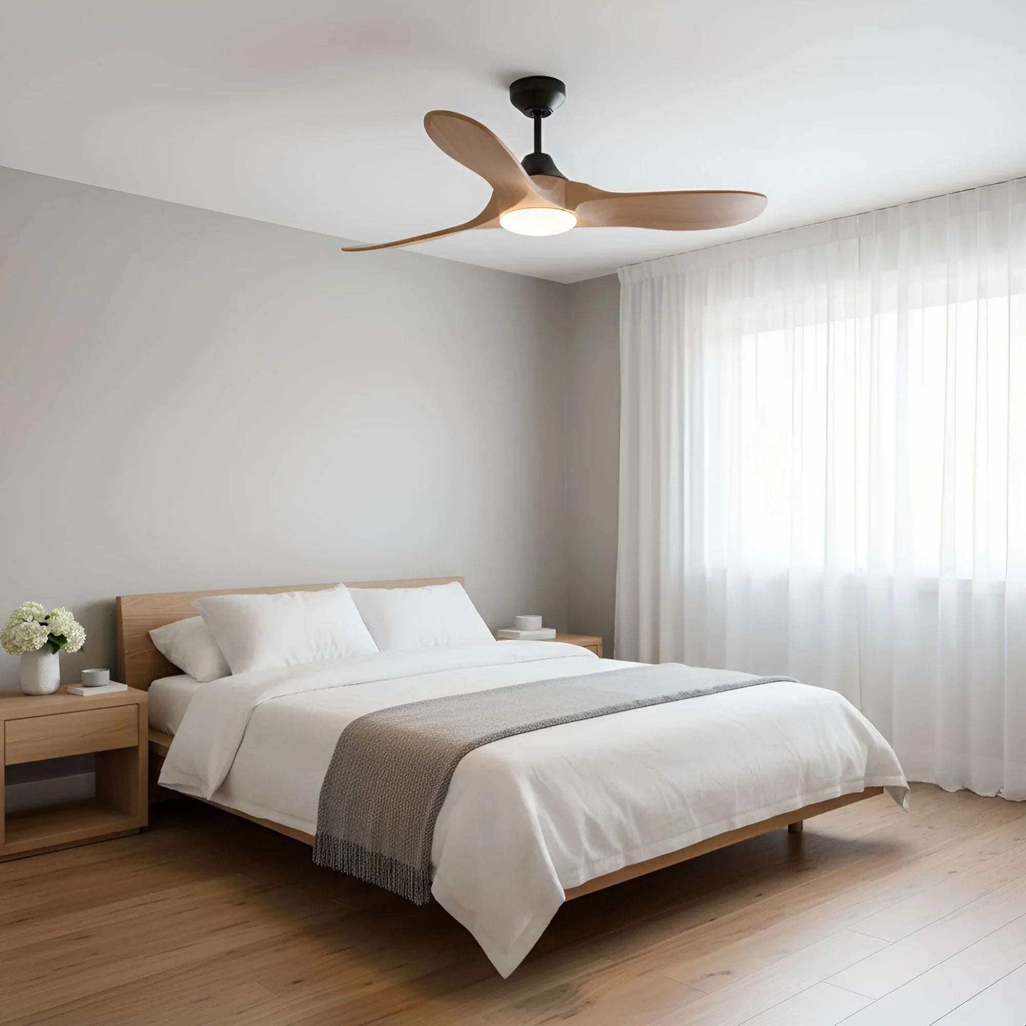 Maverick Smart 44" Black & Honey LED Ceiling Fan with Remote