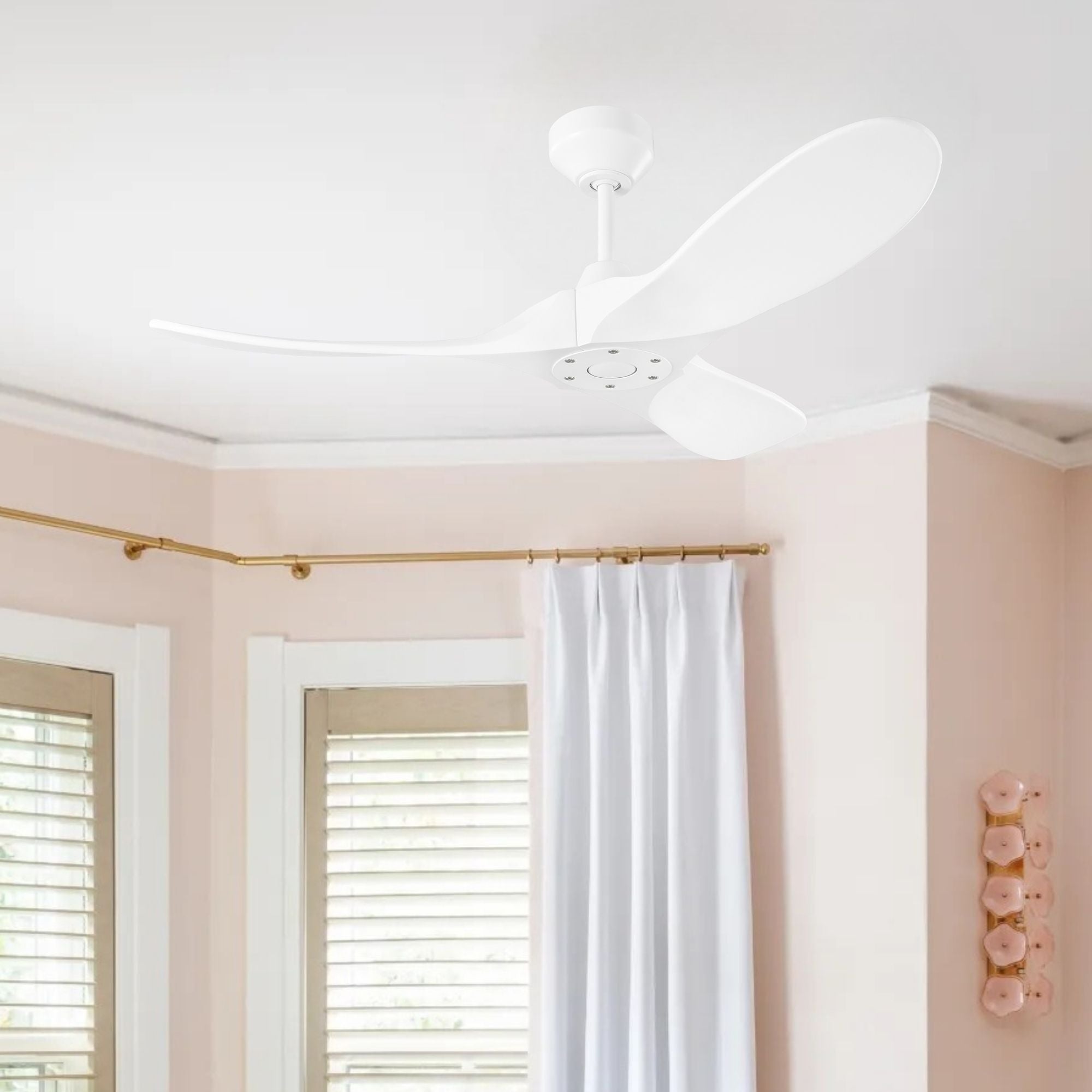 Maverick Smart 44" Matte White Ceiling Fan with Remote