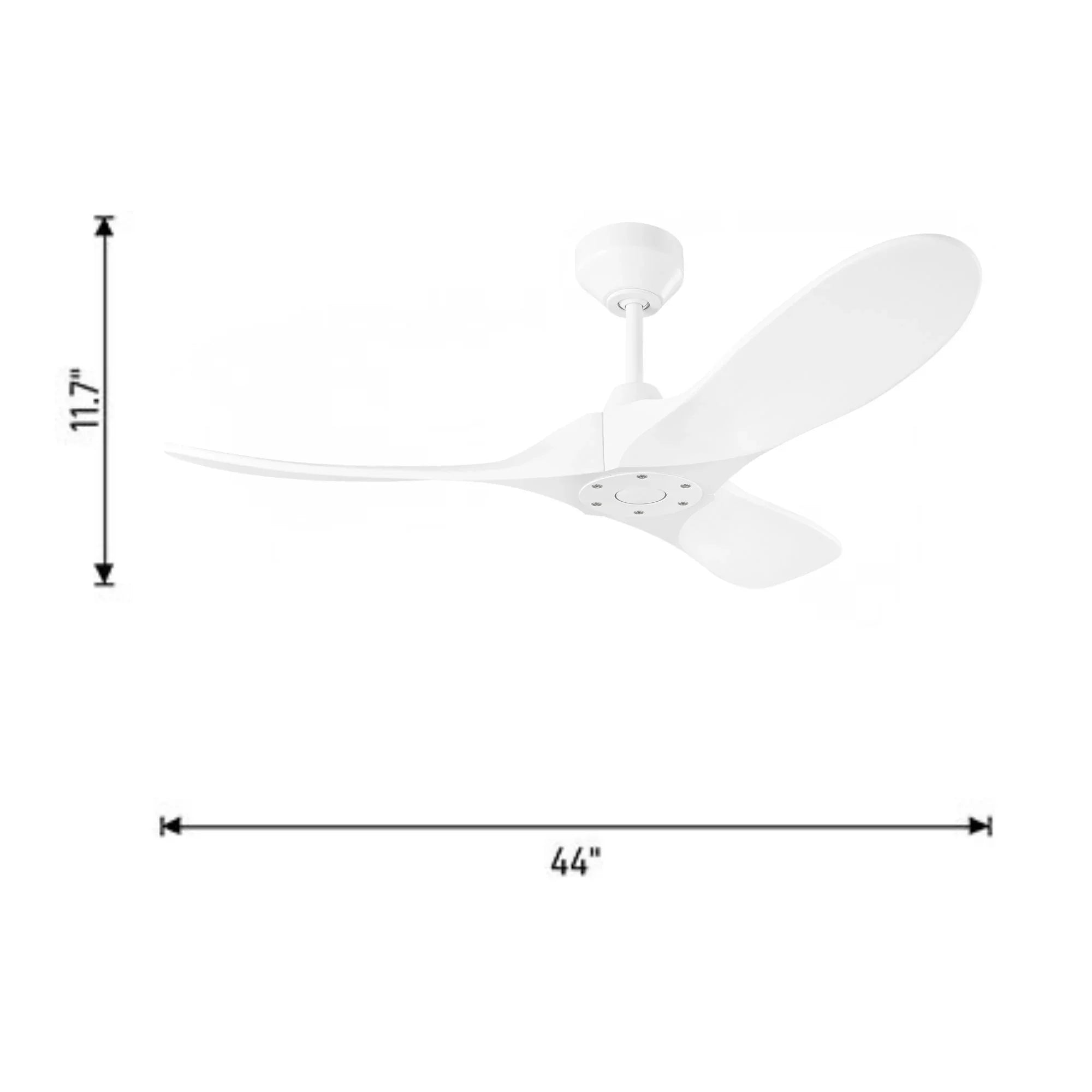 Maverick Smart 44" Matte White Ceiling Fan with Remote