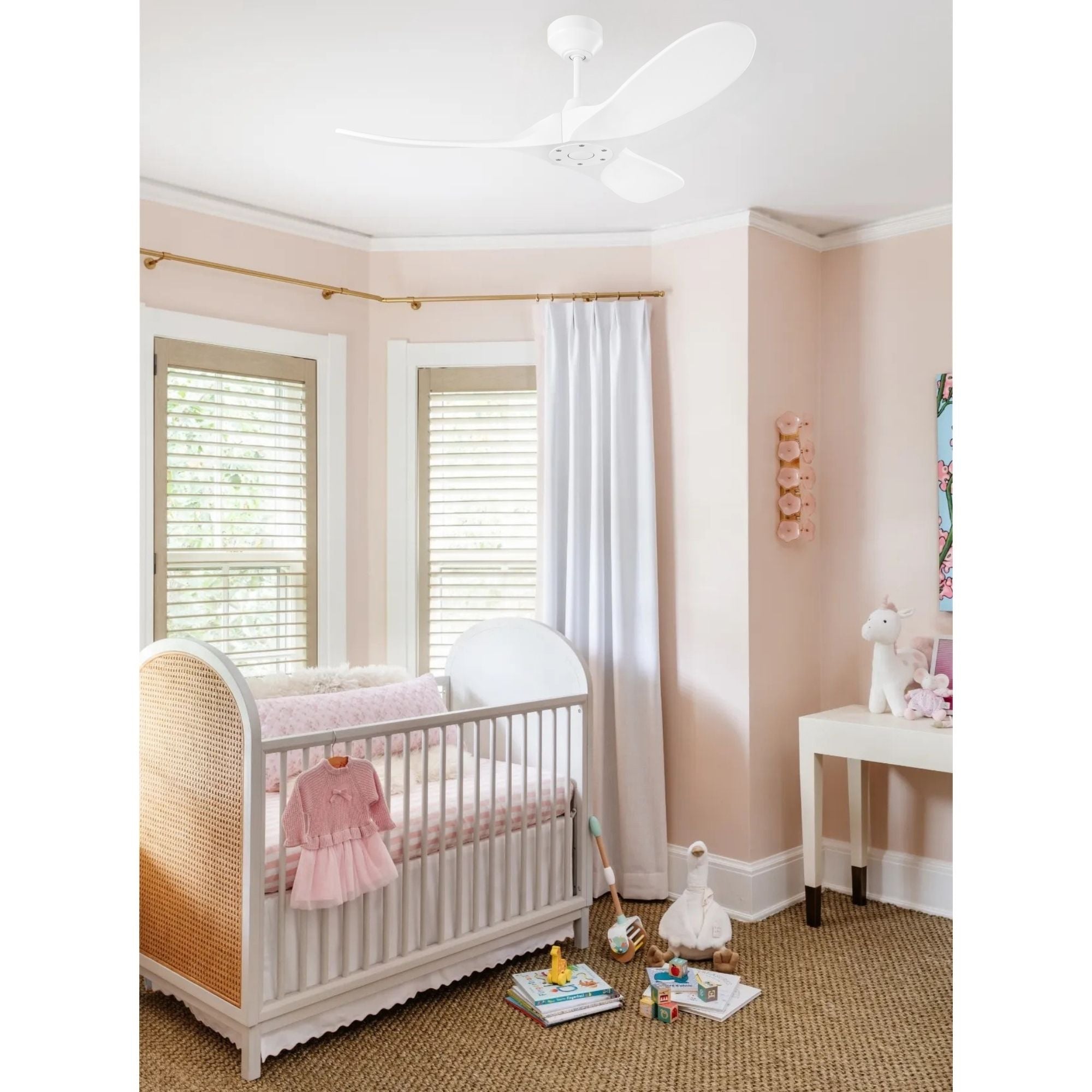 Maverick Smart 44" Matte White Ceiling Fan with Remote
