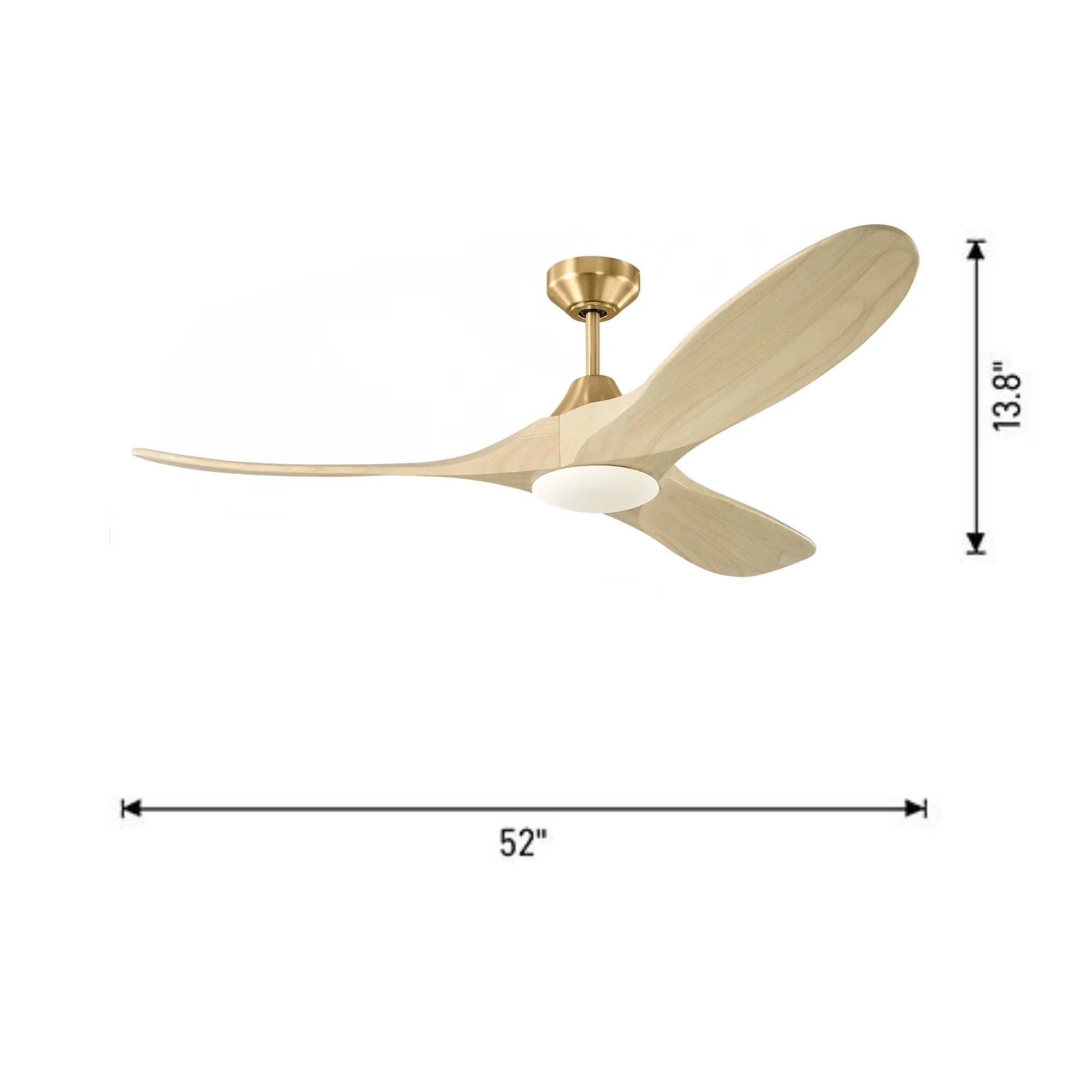 Maverick Smart 52" Burnished Brass LED Ceiling Fan with Remote