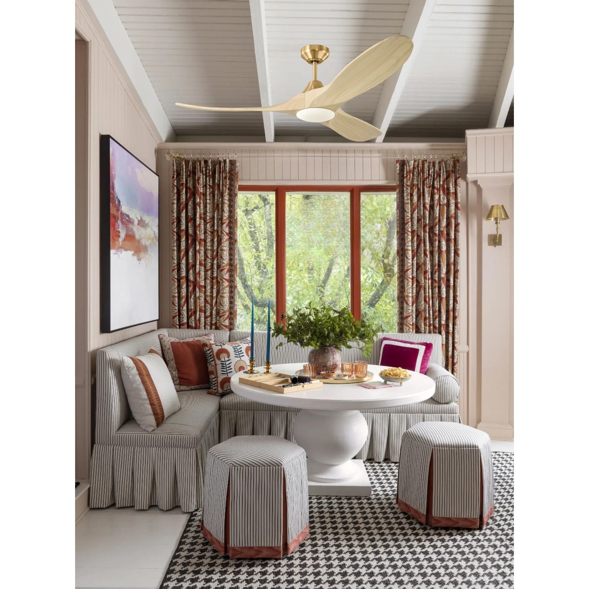 Maverick Smart 52" Burnished Brass LED Ceiling Fan with Remote
