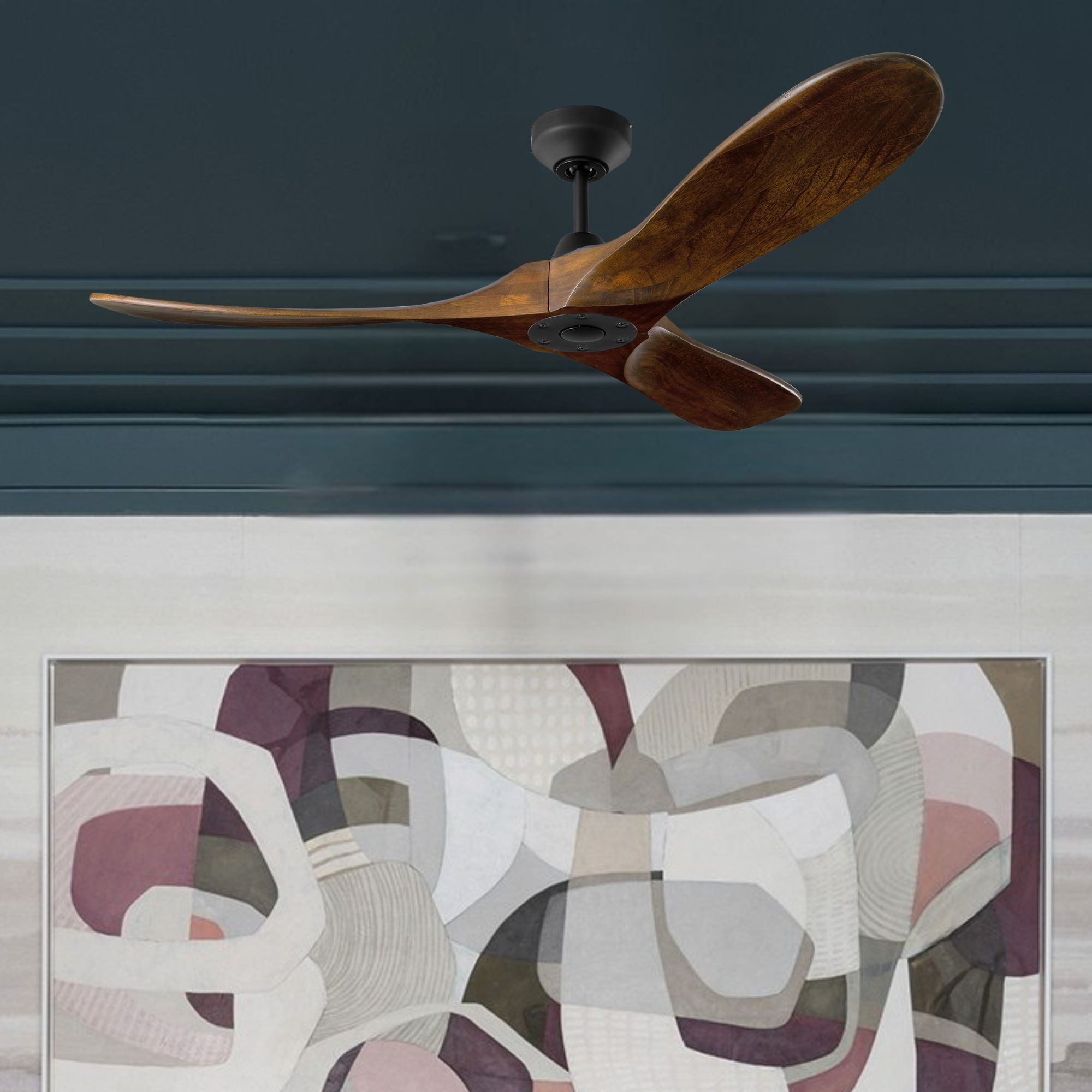 Maverick Smart 52" Black & Walnut Ceiling Fan with Remote