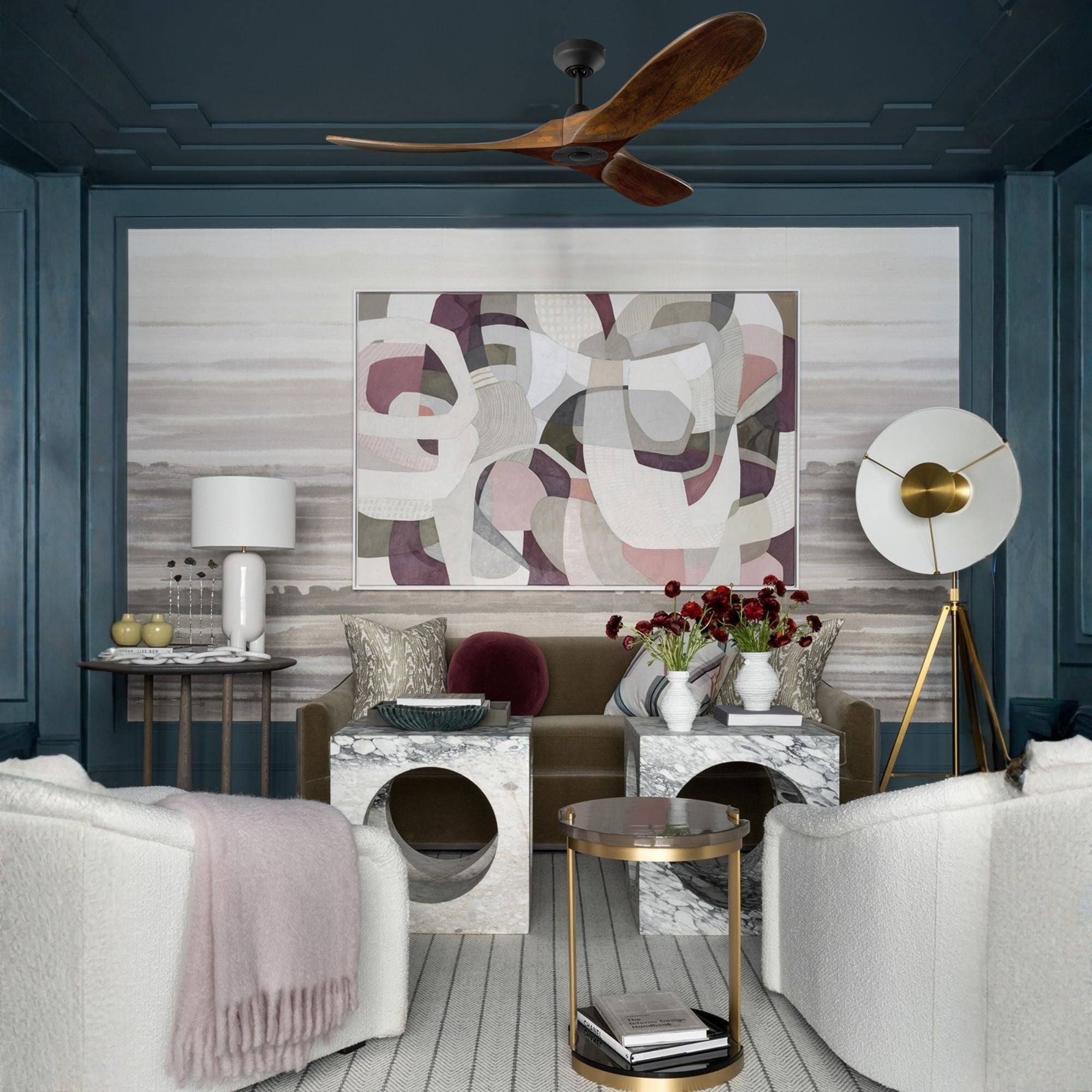 Maverick Smart 52" Black & Walnut Ceiling Fan with Remote