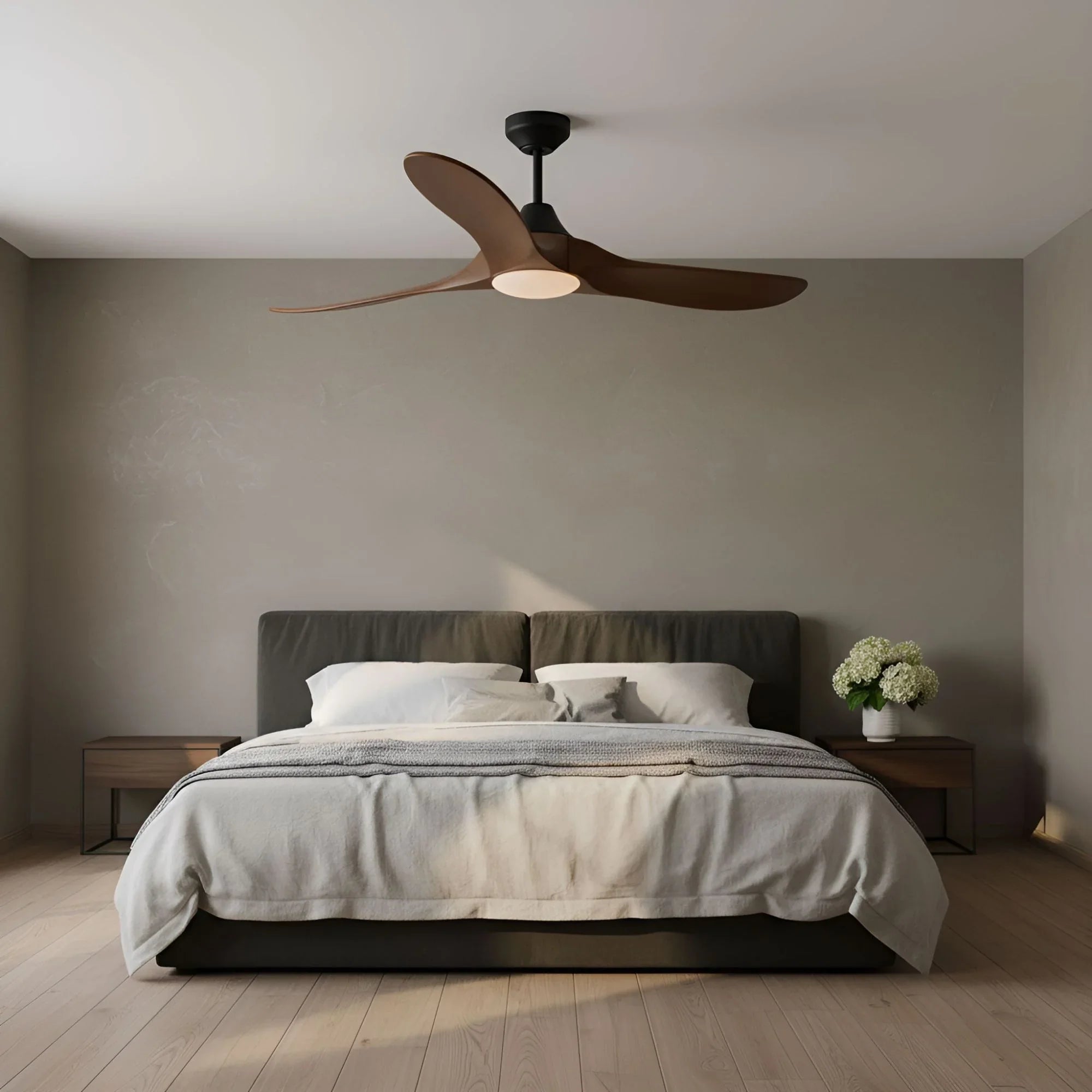 Maverick Smart 52" Black & Walnut LED Ceiling Fan with Remote